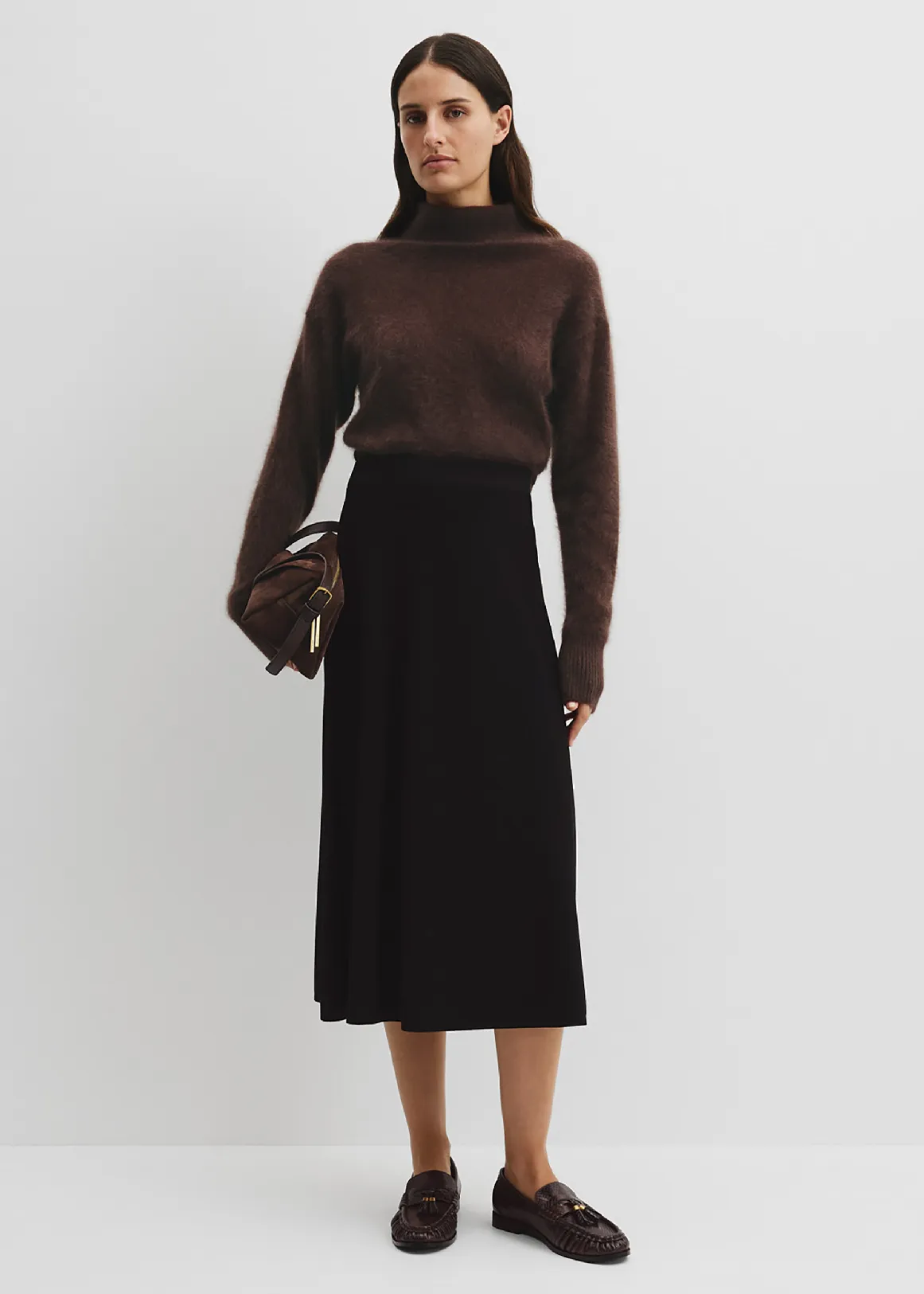 Compact Knit Skirt - BLACK