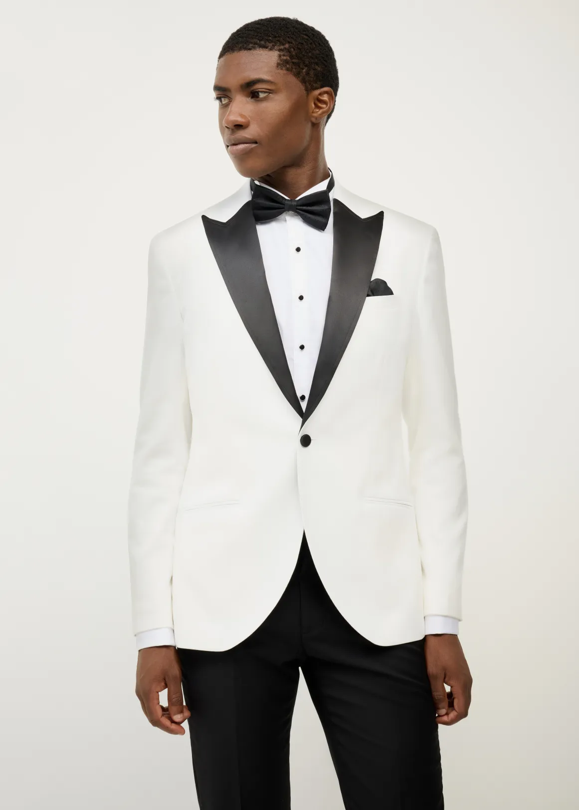Conlon Jacquard Tuxedo Jacket - WHITE