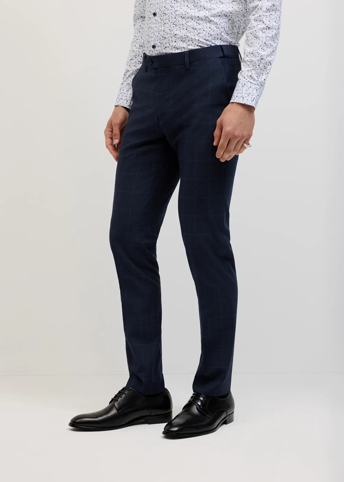 Connor Windowpane Tailored Pant - NAVY