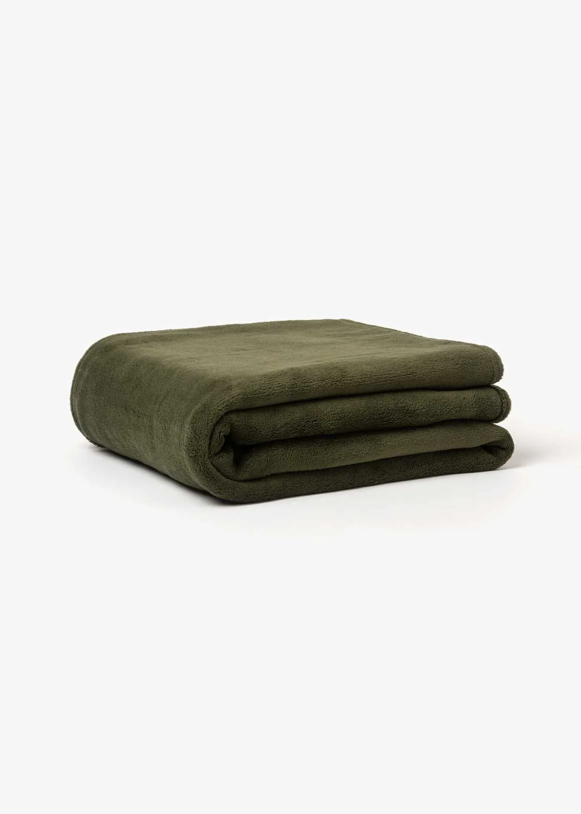 Coral Fleece Throw 150x130cm - OLIVE