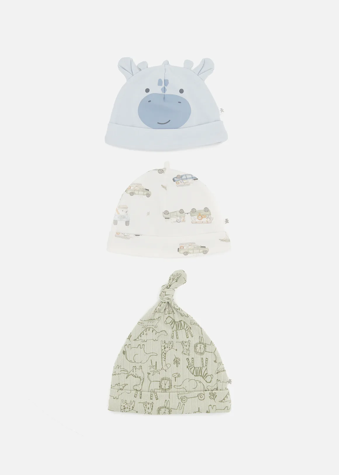 Cotton Beanies 3 Pack - X BLUE