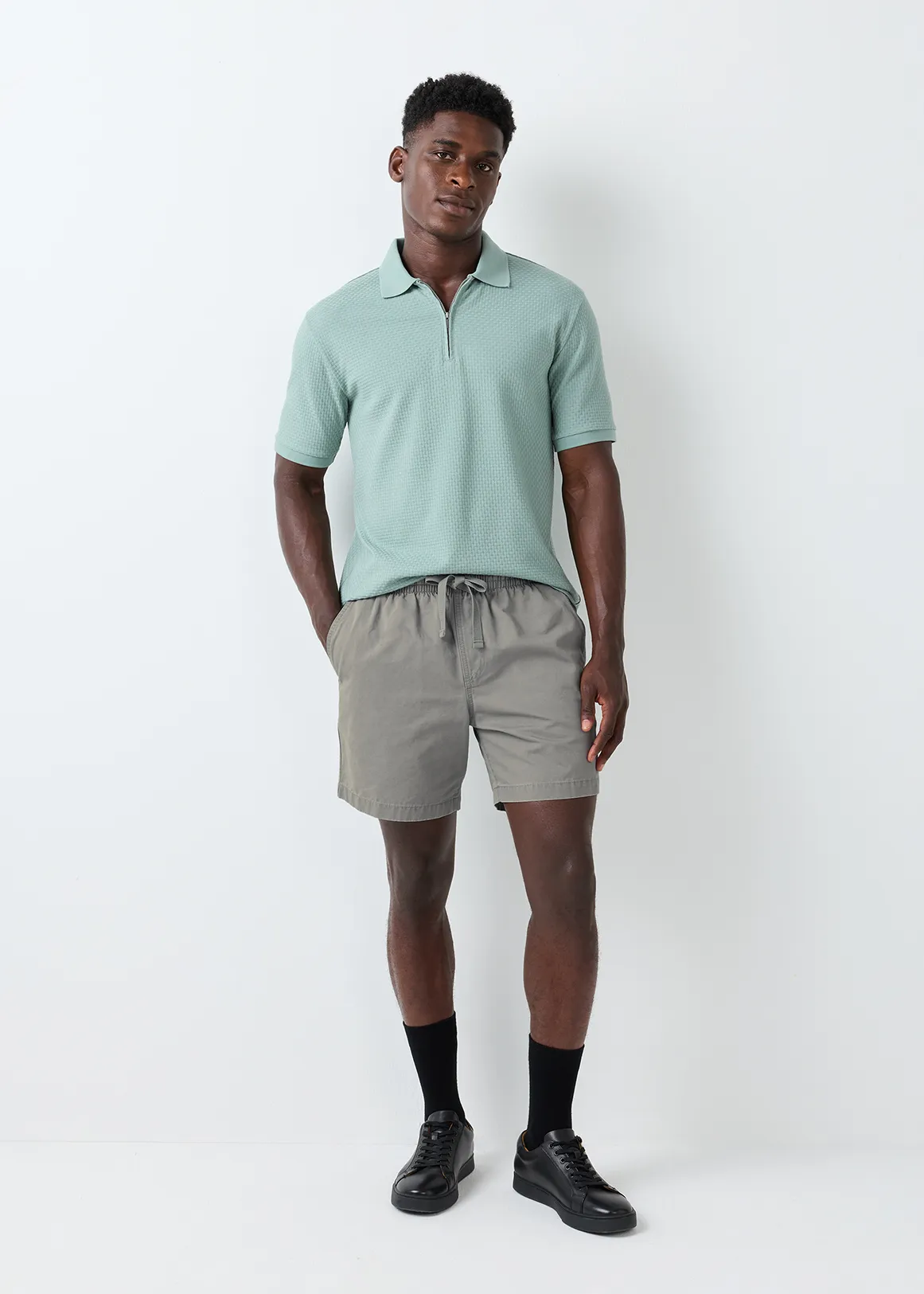 Cotton Deck Shorts - LIGHT GREY
