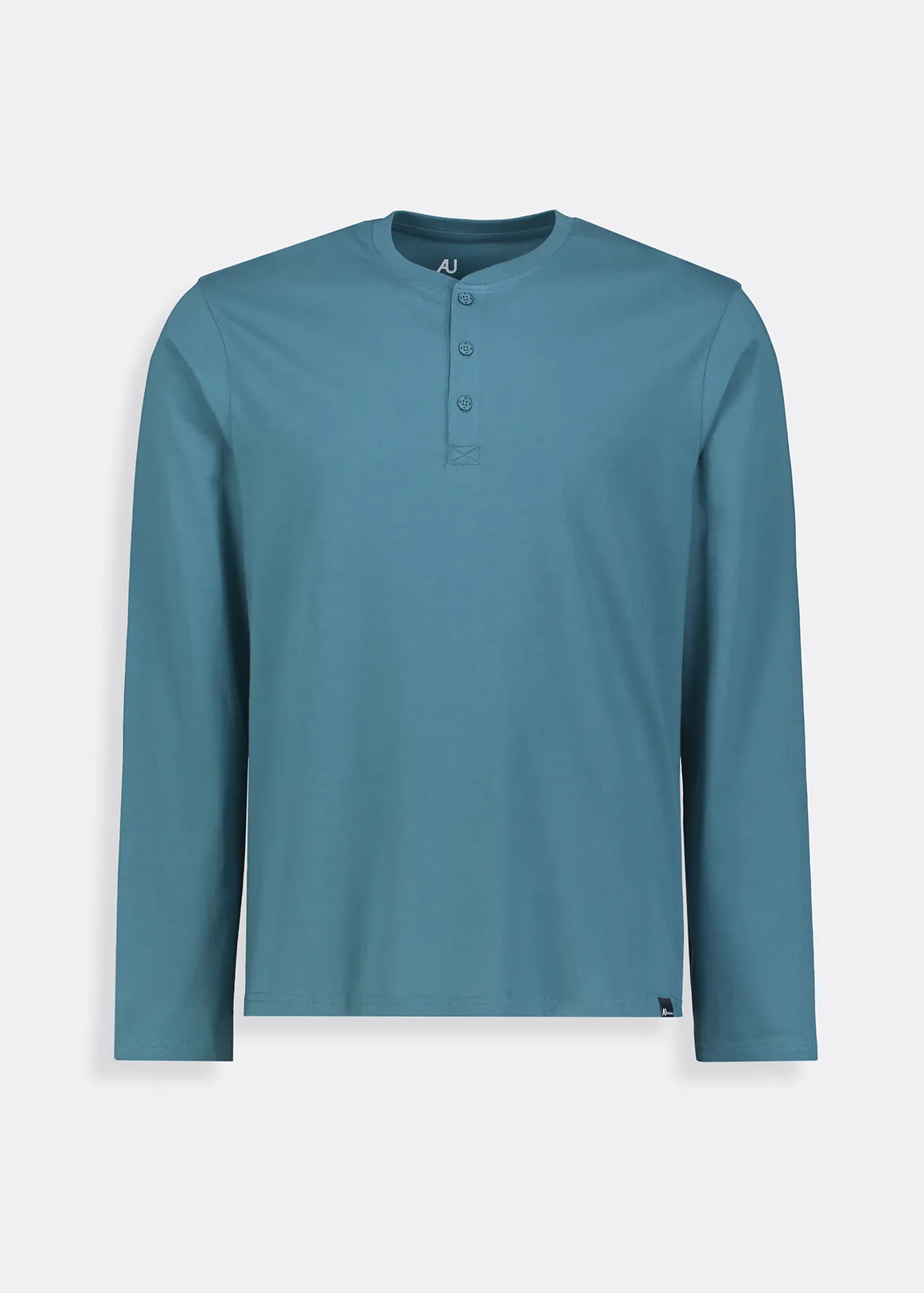 Cotton Henley Sleep T-shirt - TEAL