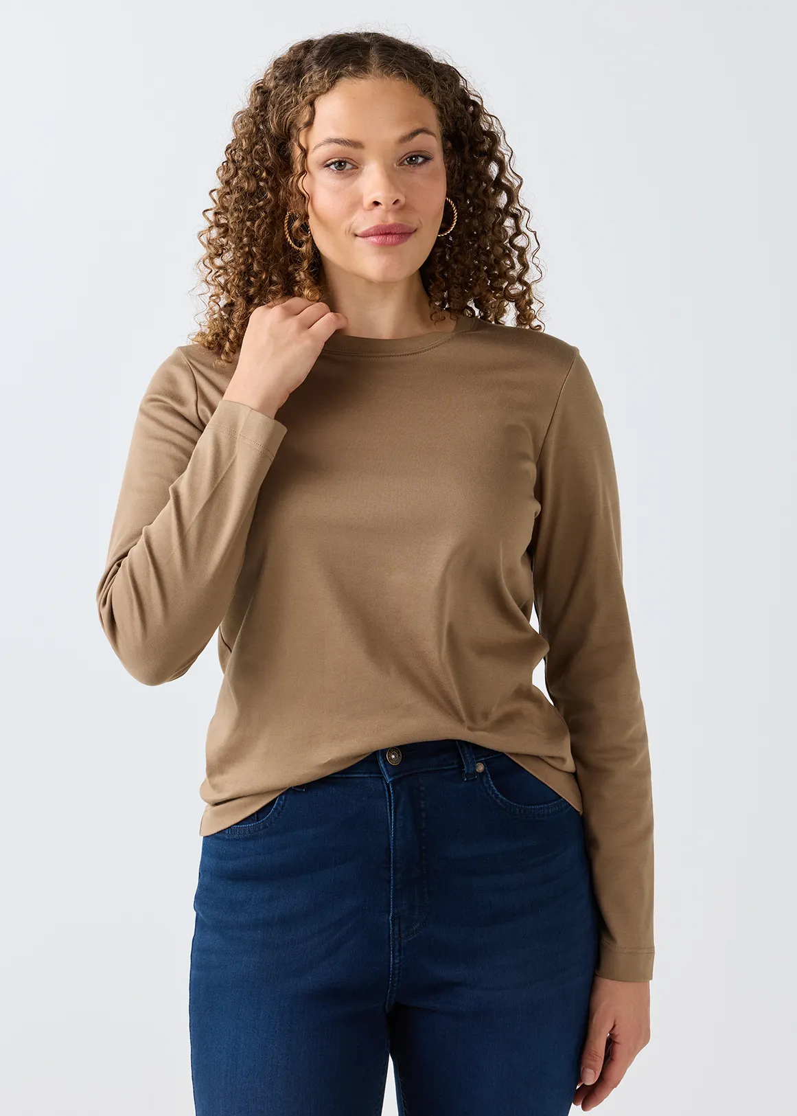 Cotton Interlock T-shirt - Premium - MOCHA