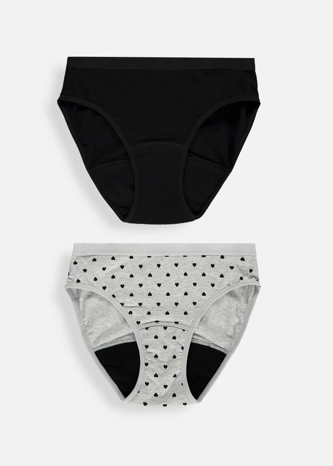 Cotton Rich Period Bikinis 2 Pack - BLACK