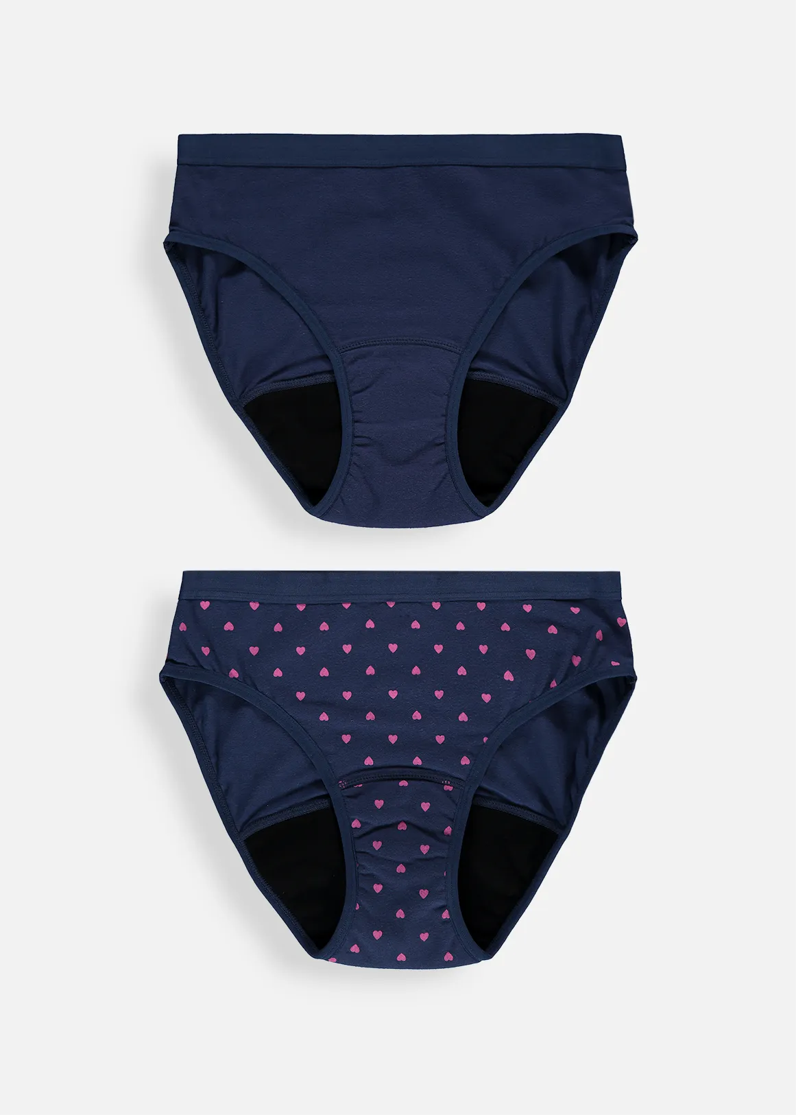 Cotton Rich Period Bikinis 2 Pack - NAVY