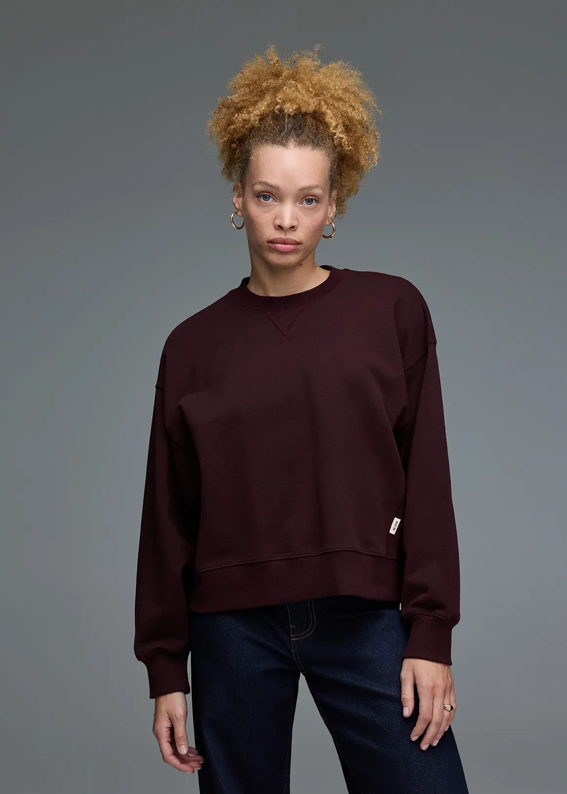 Cotton Sweatshirt - BURGUNDY