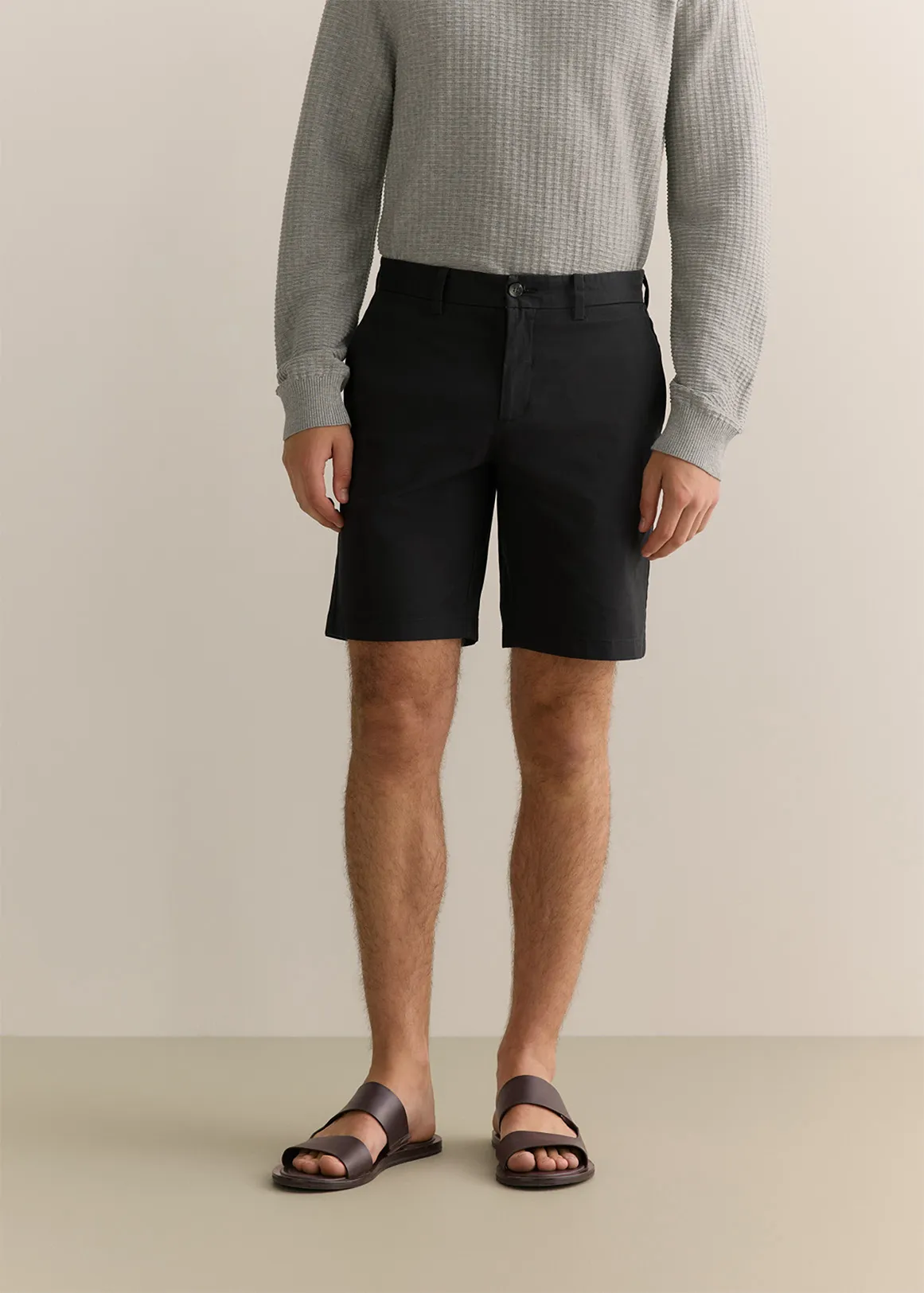 Cotton Twill Chino Short - BLACK