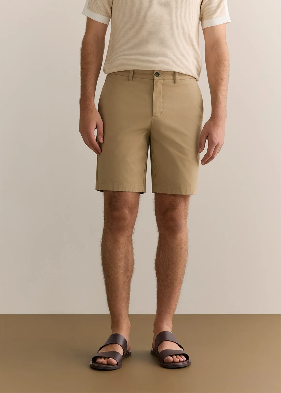 Cotton Twill Chino Short - DESERT