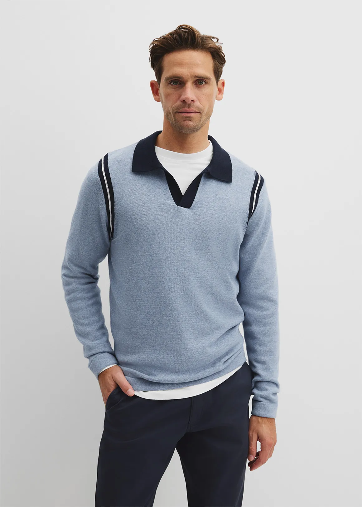Cotton Wool Clear Polo - CORN FLOWER