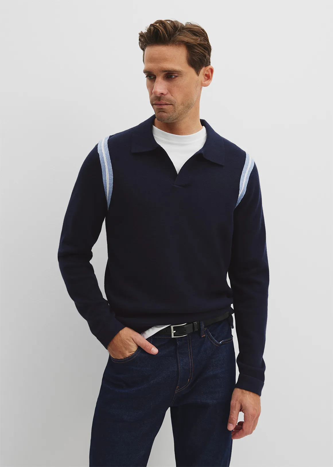 Cotton Wool Clear Polo - NAVY