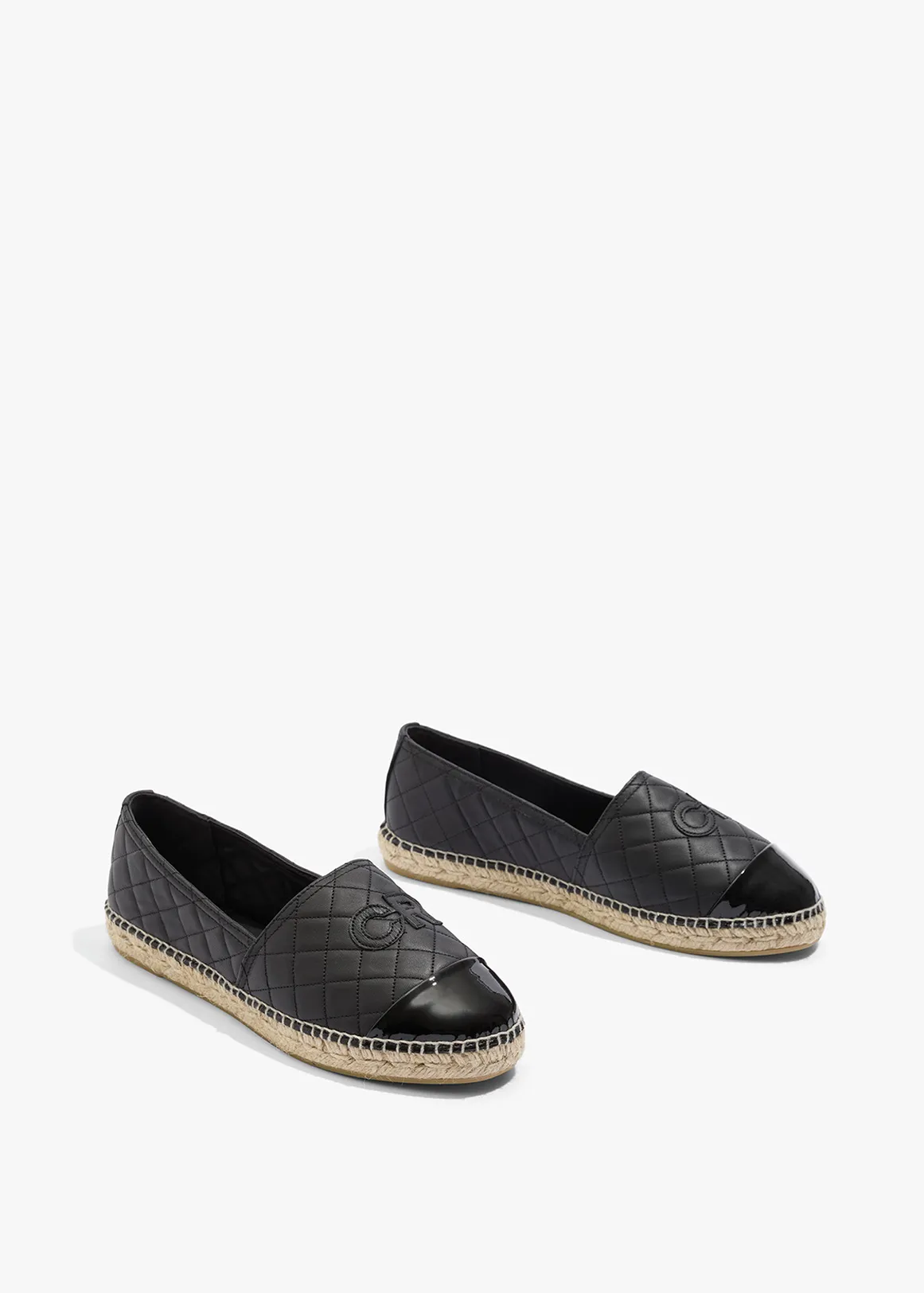 Country Road Quilted Espadrille - BLACK