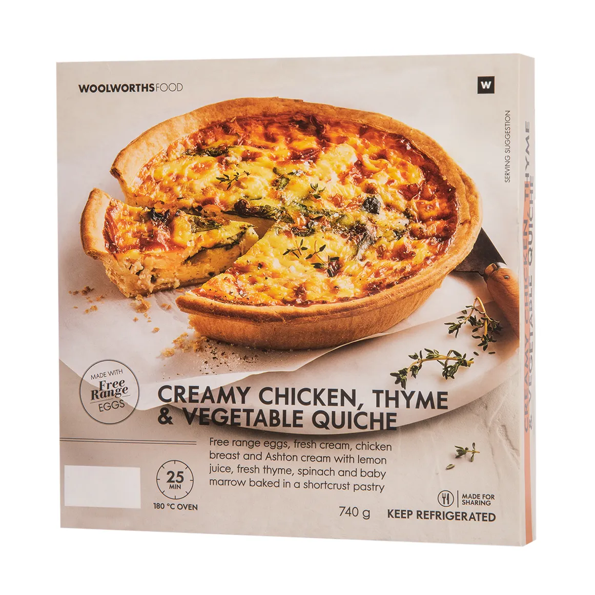 Creamy Chicken, Thyme & Vegetable Quiche 740 g