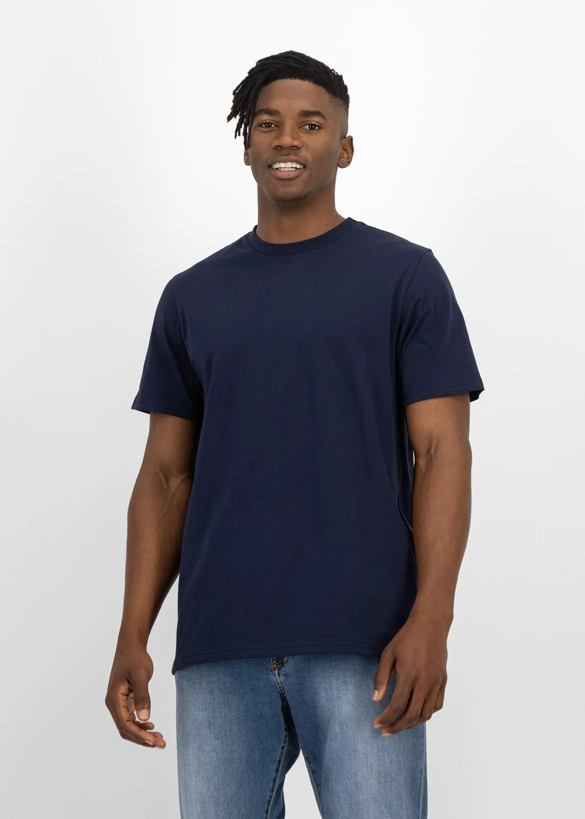 Crew Neck Regular Fit Cotton T-shirt - NAVY