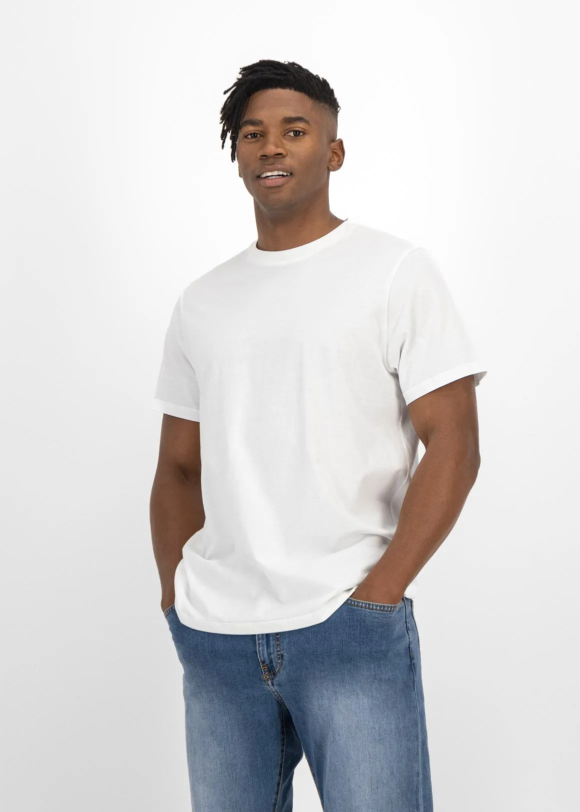Crew Neck Regular Fit Cotton T-shirt - WHITE