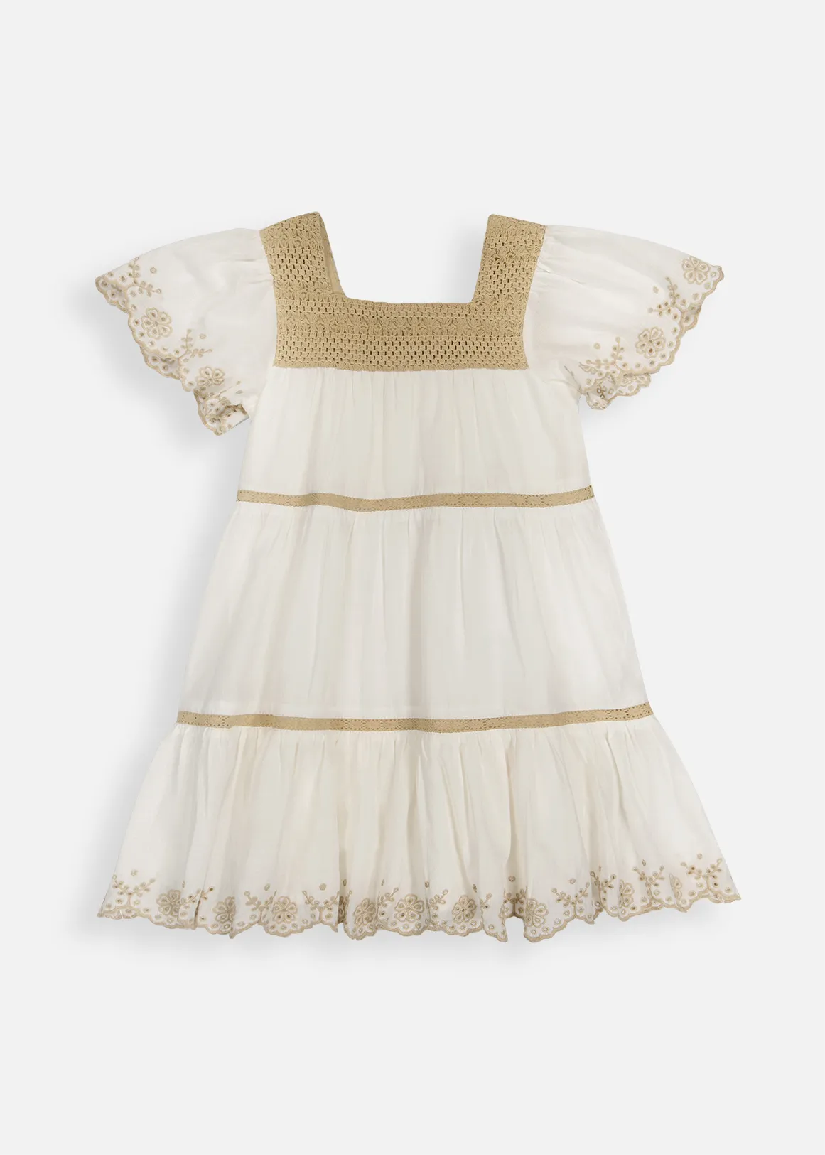 Crochet Cotton Anglaise Dress - X NATURAL