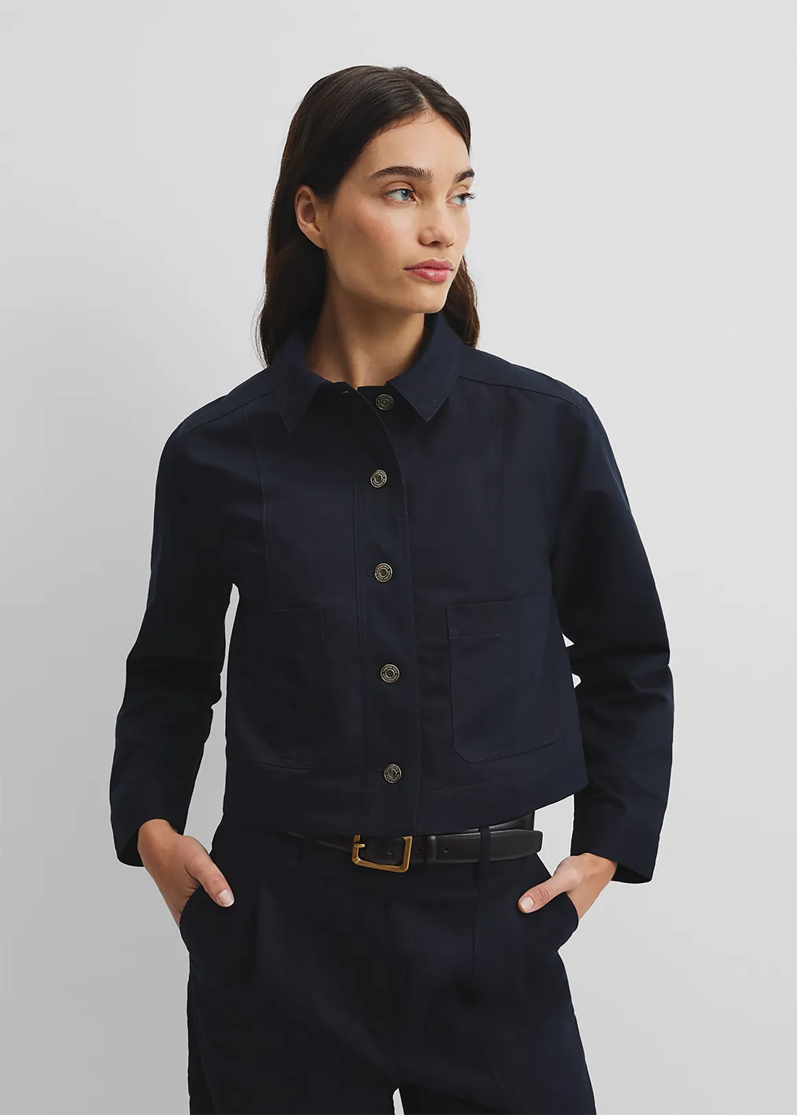 Crop Twill Jacket - TWILIGHT1