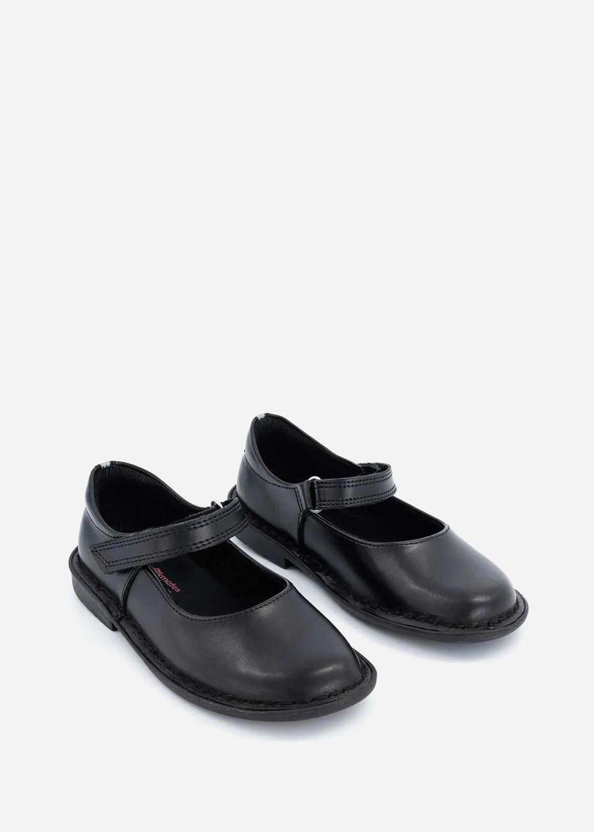 Crossbar Leather School Shoes (Size 8 - 1) Younger Girl - BLACK