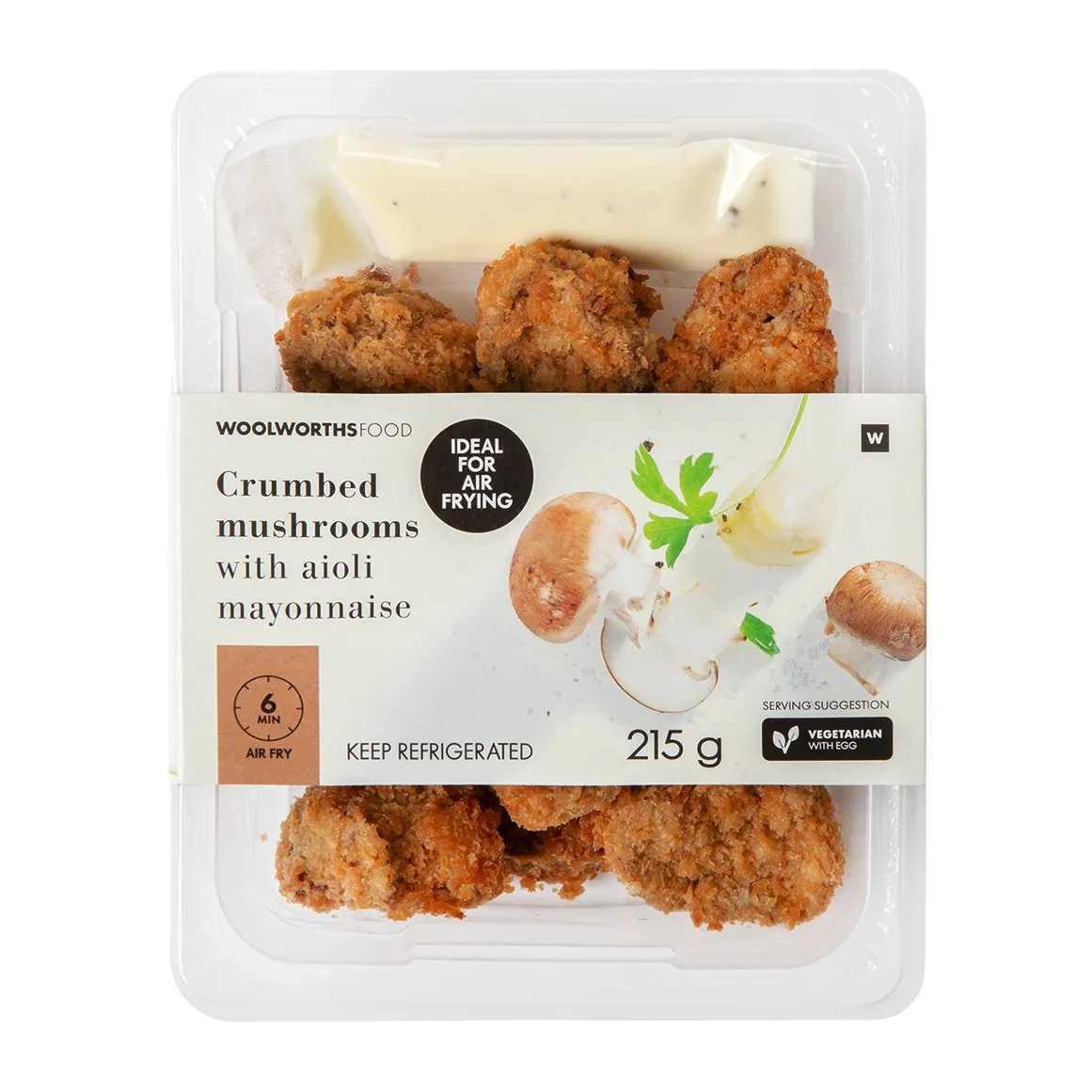 Crumbed Mushrooms with Aioli Mayonnaise 215 g