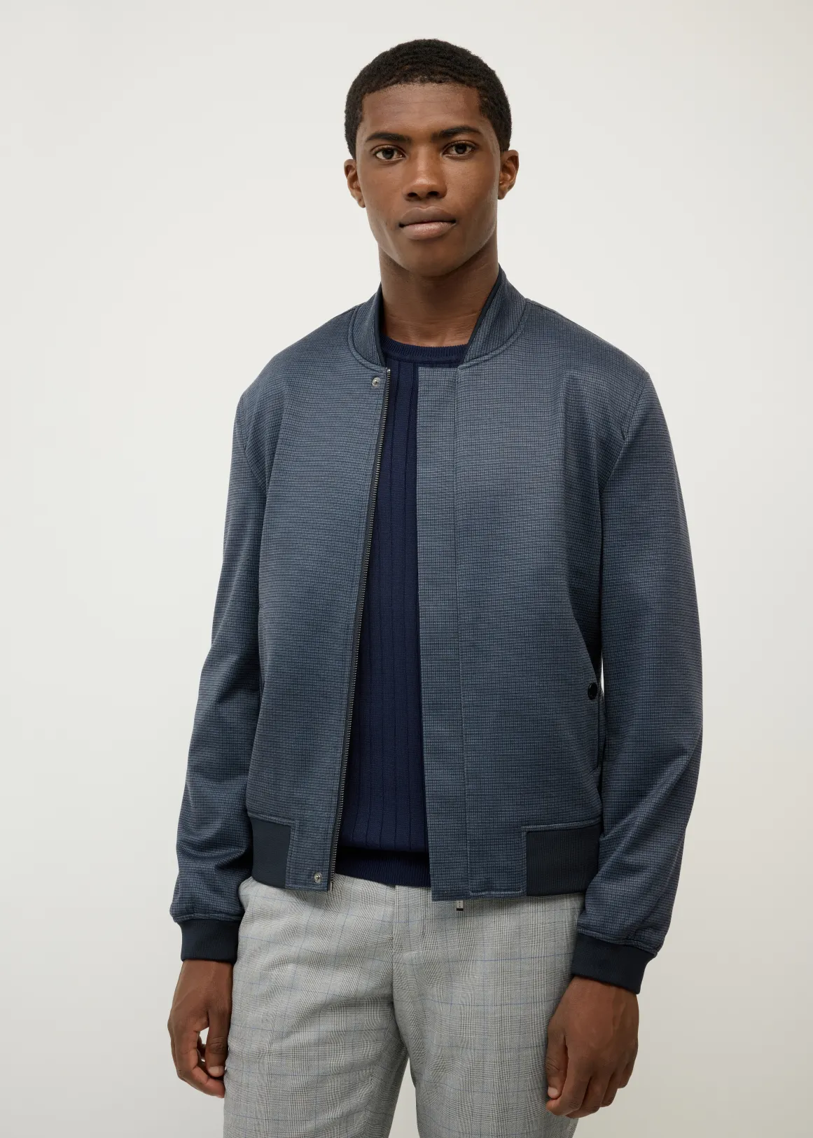 Curnin Check Performance Bomber - NAVY