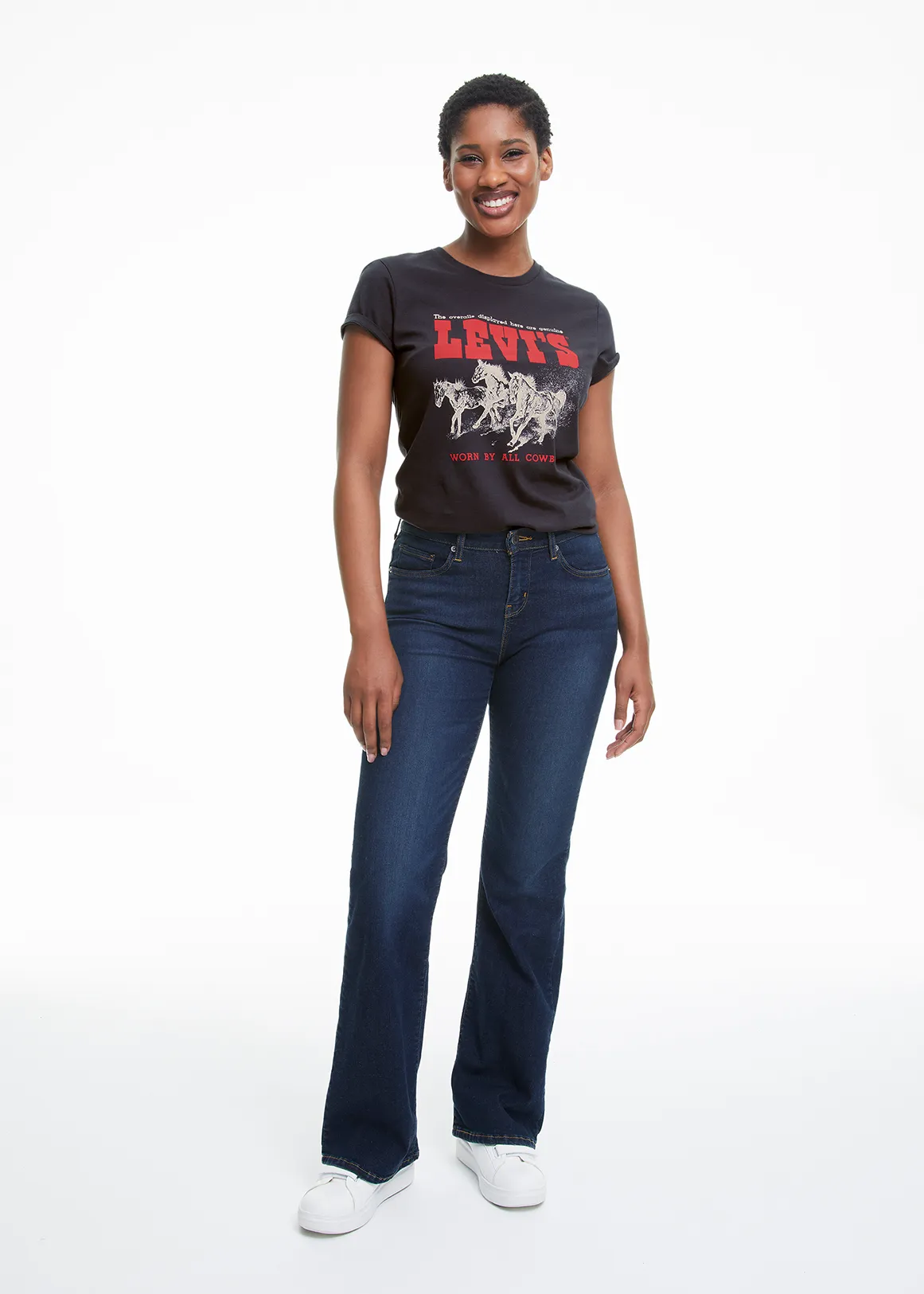 Curvy Flare Jeans - DARK BLUE