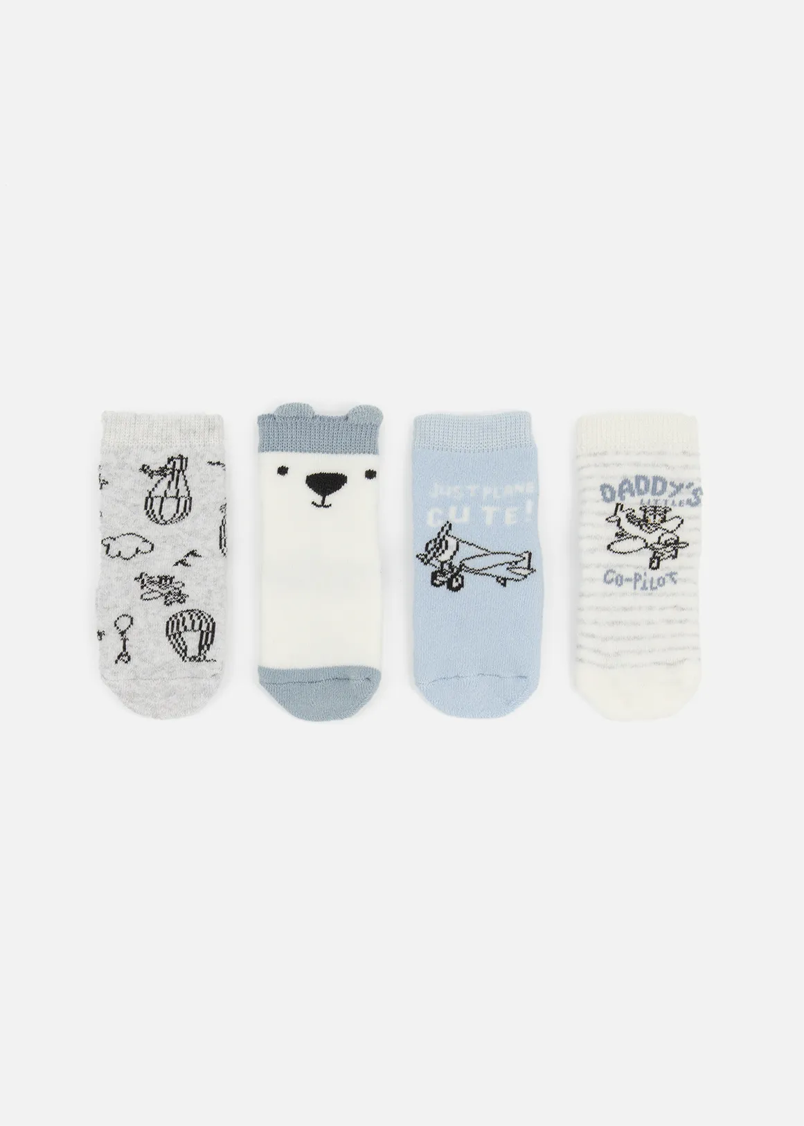 Daddy's Co-Pilot Cotton Rich Socks 4 Pack - X BLUE