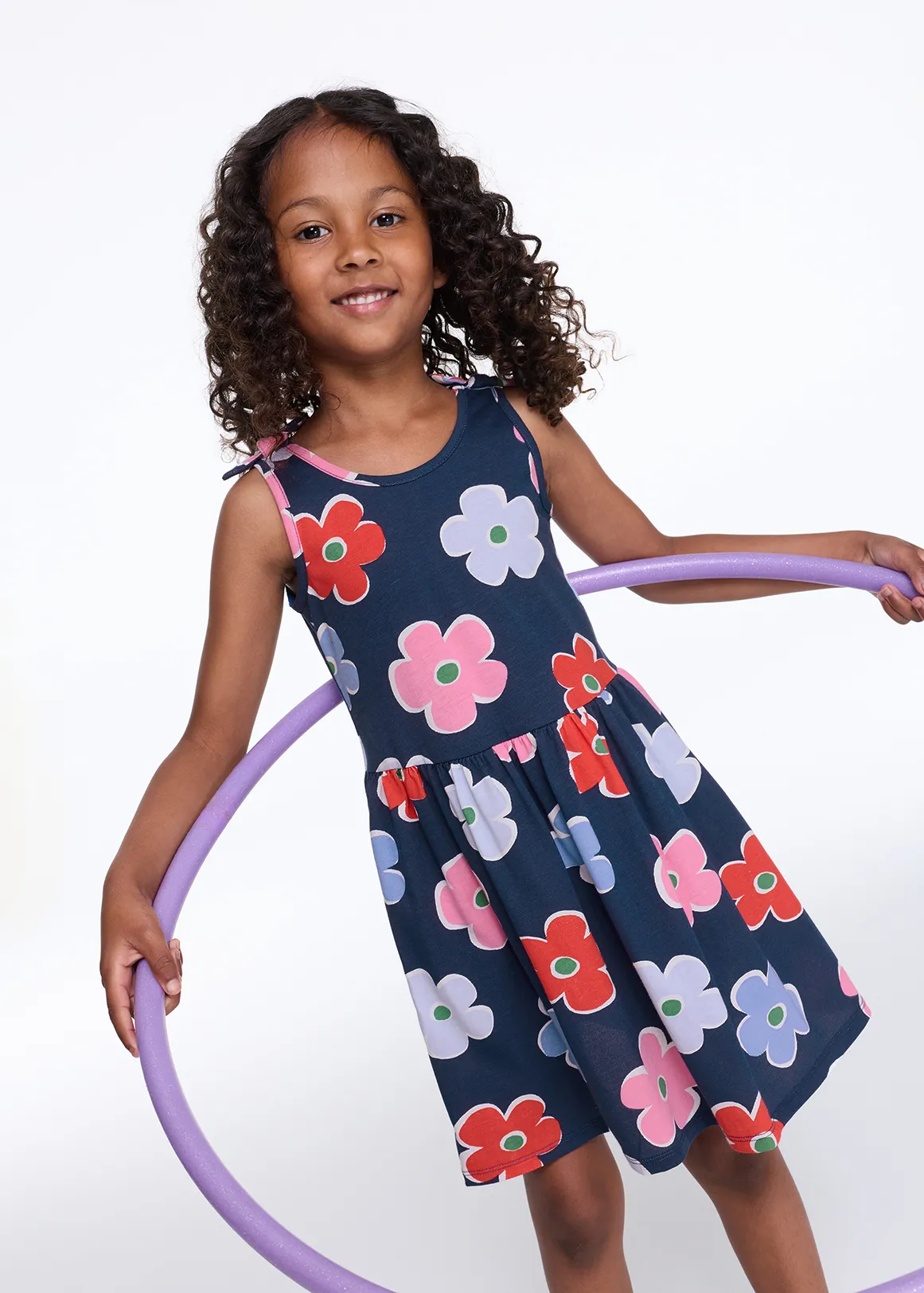 Daisy Cotton Babydoll Dress - X NAVY