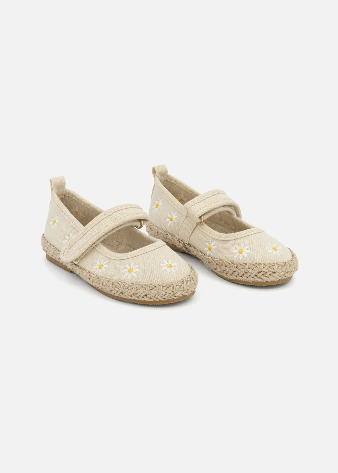 Daisy Strap Espadrille Pumps (Size 5-13) Younger Girl - NATURAL