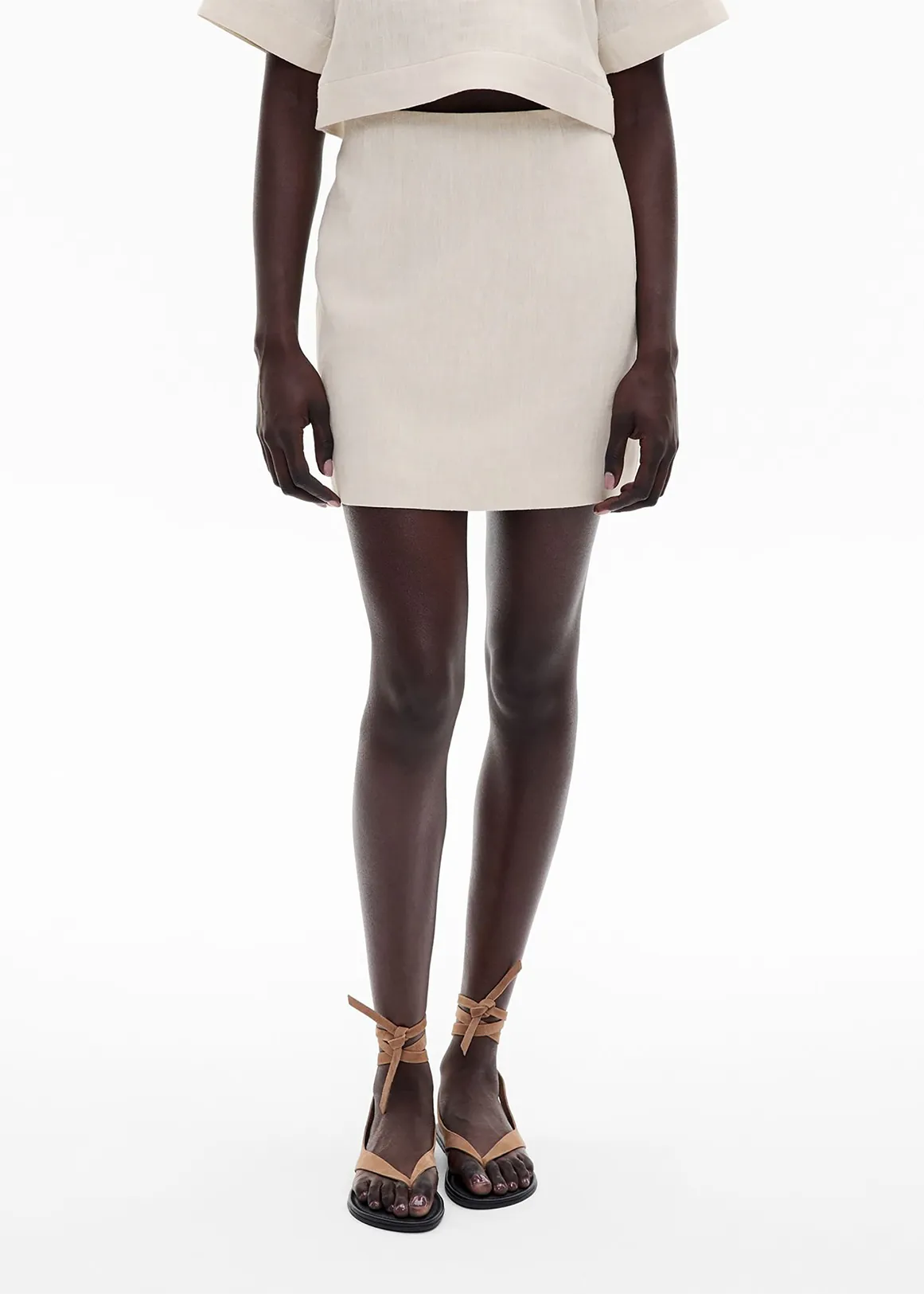 Dart Mini Skirt - STONE YD