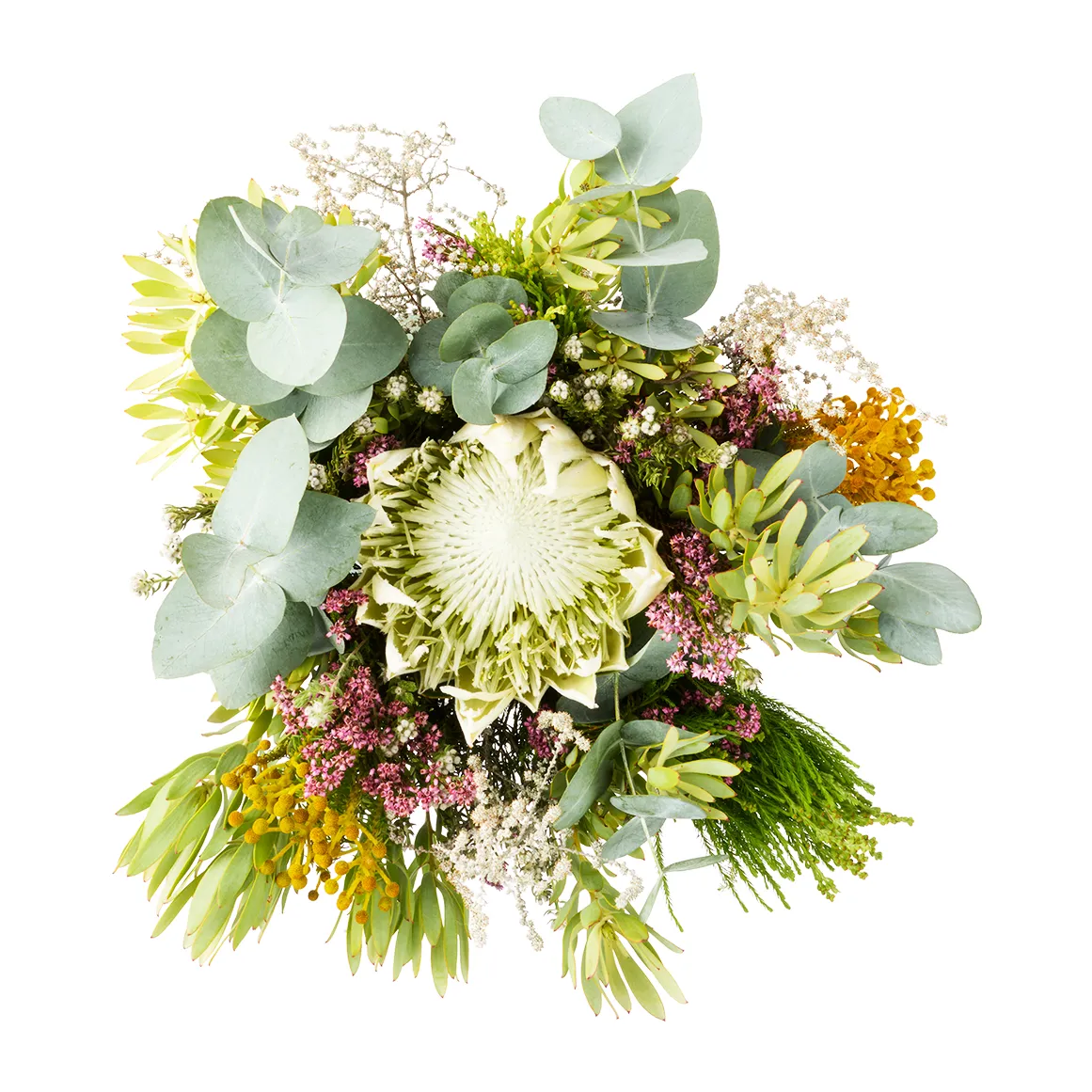 Deluxe White King Protea Bouquet