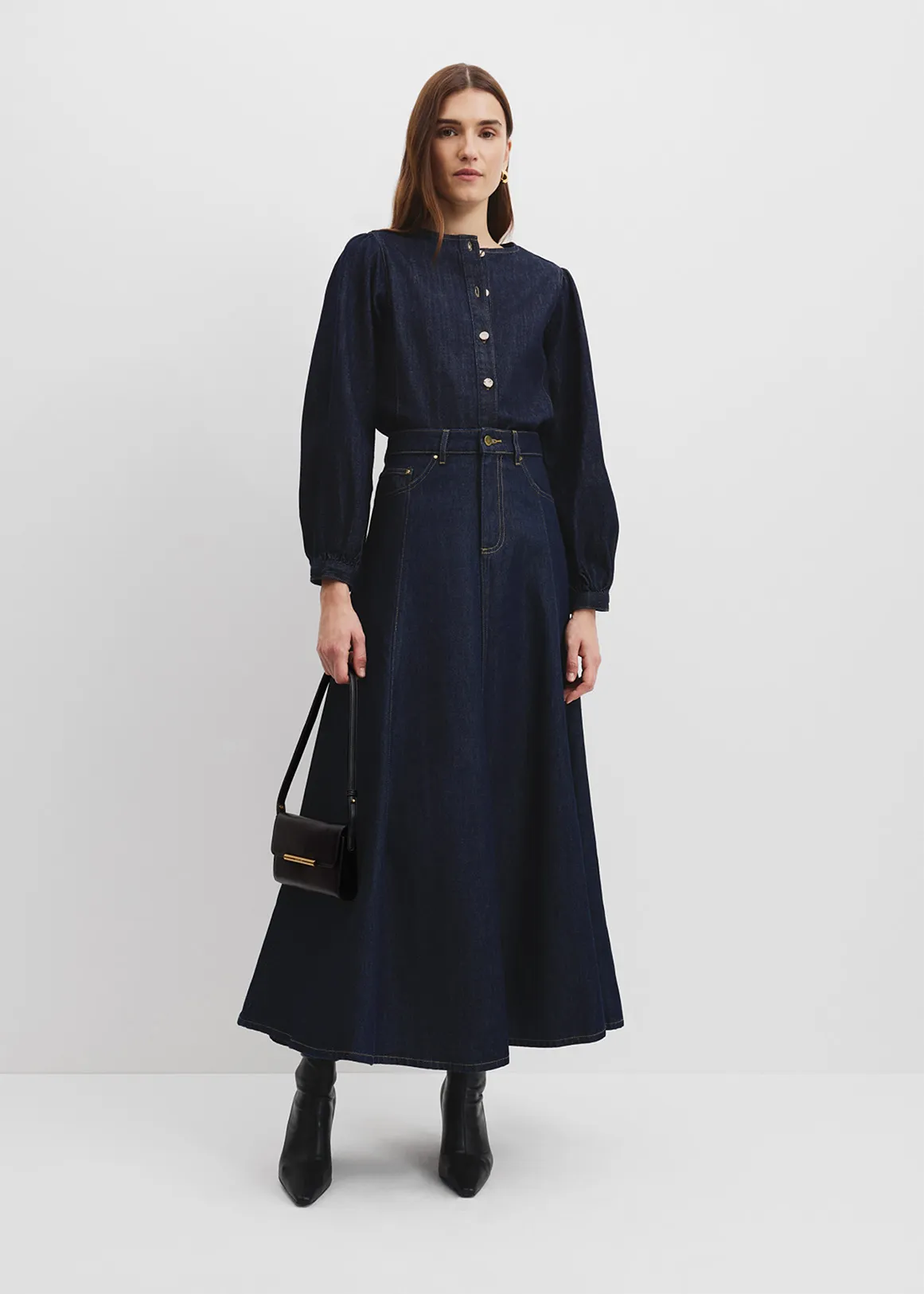 Denim Maxi Skirt - INDIGO RINSE