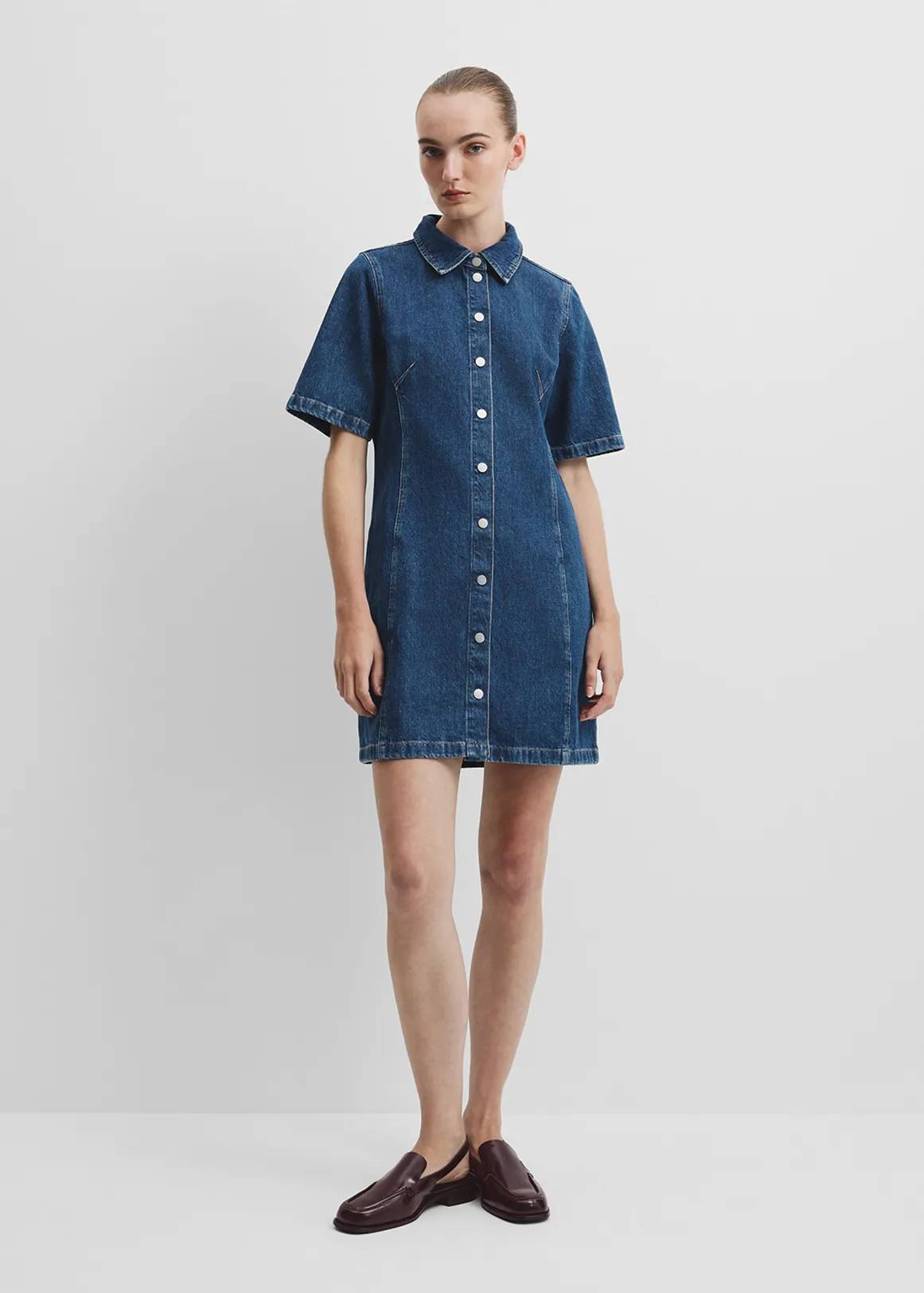 Denim Mini Dress - DARK INDIGO1