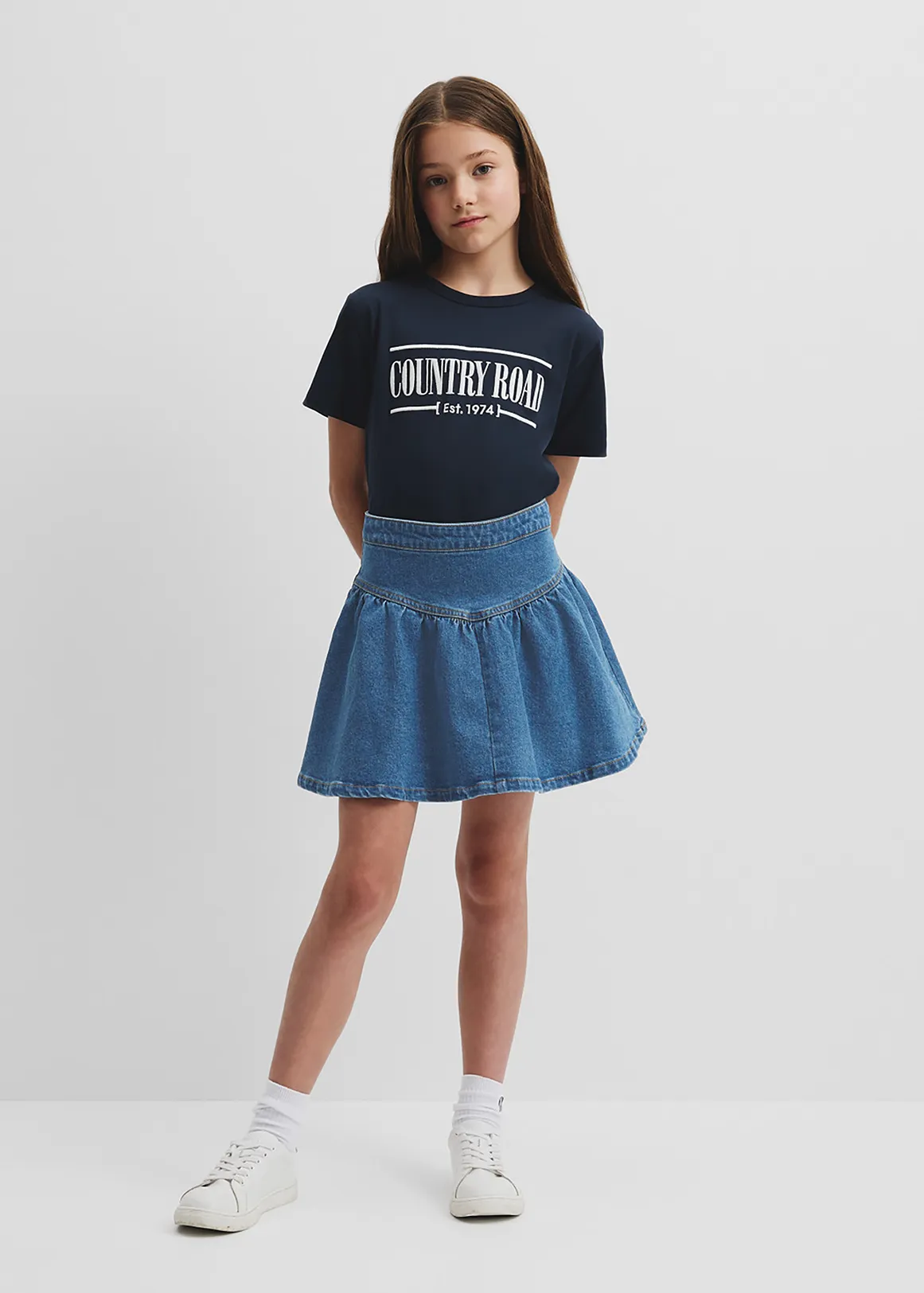 Denim Skirt - MID BLUE DENIM