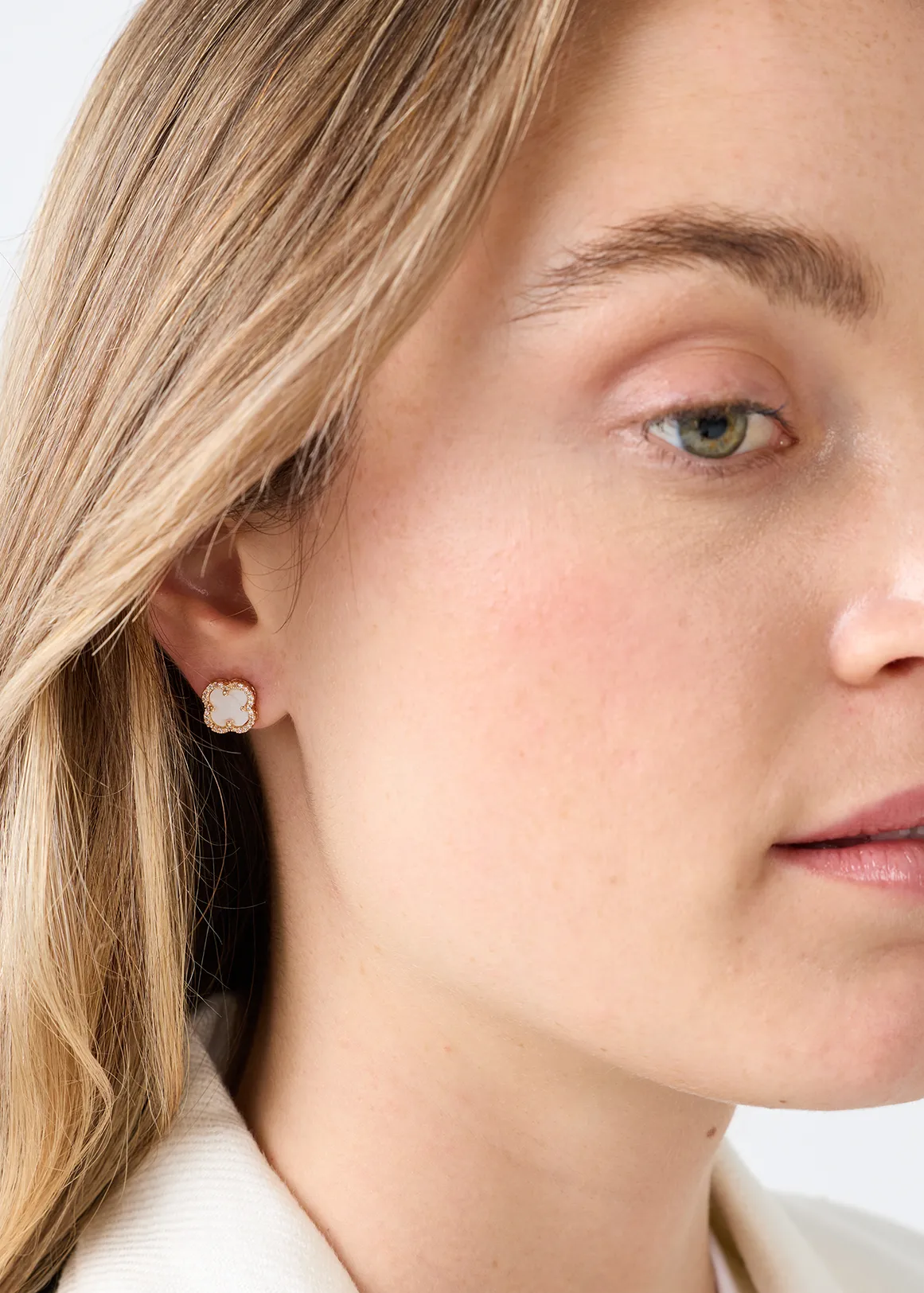 Diamante Clover Studs - GOLD