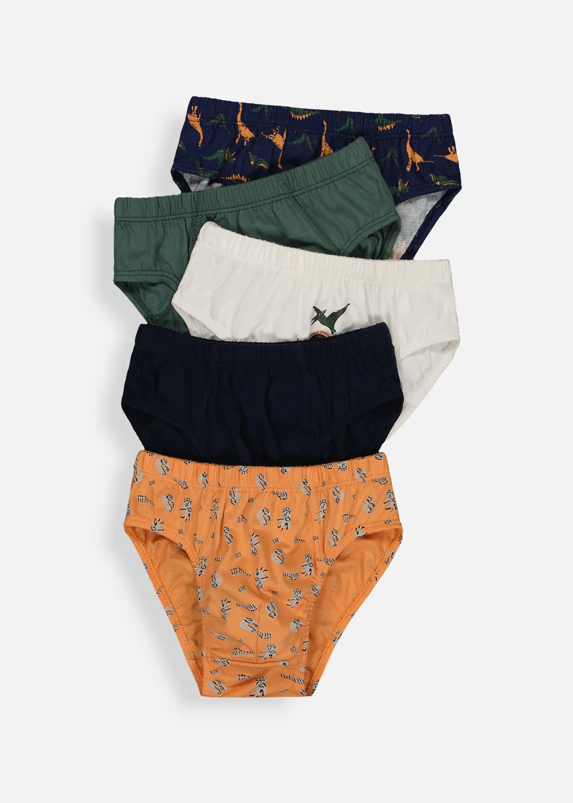 Dino Cotton Briefs 5 Pack - X ORANGE