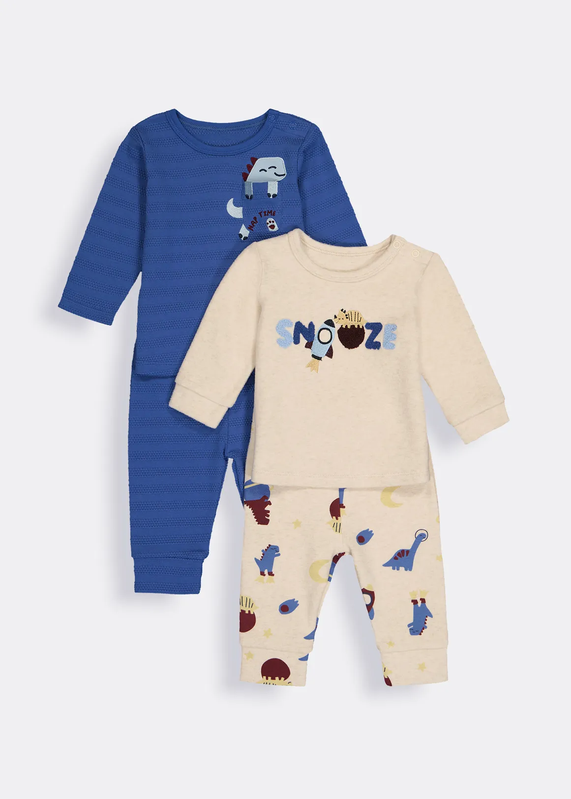 Dino Cotton Pyjamas 4 Piece - X NATURAL