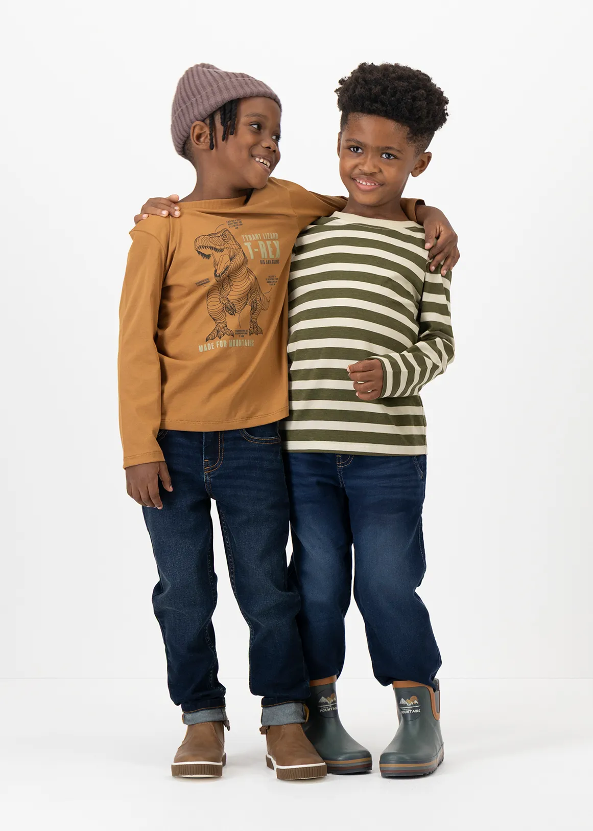 Dino Graphic Cotton T-shirts 2 Pack - X GREEN