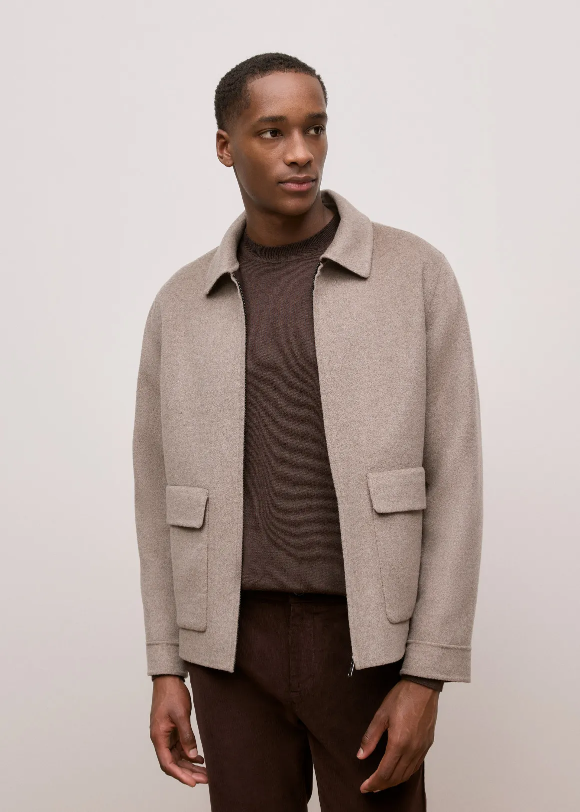 Double-Faced Zip Front Jacket - CINDER1