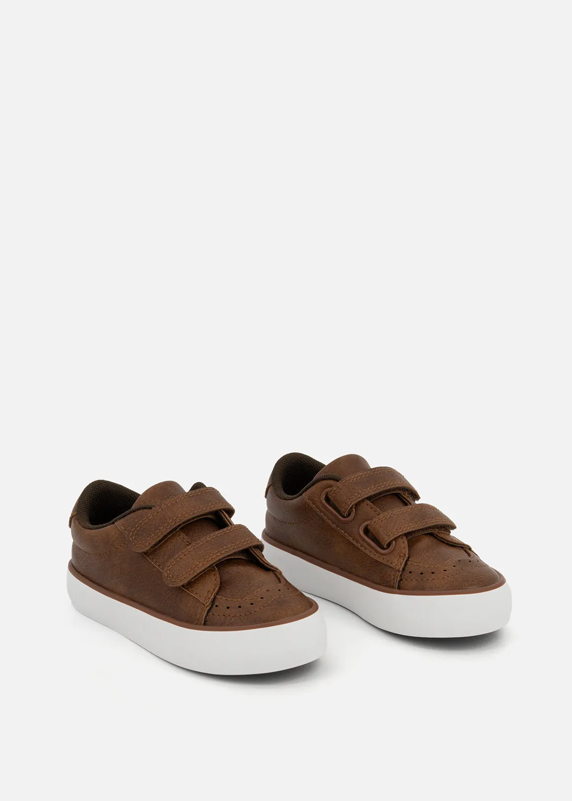 Double Strap Brogue Shoes (Size 5-13) Younger Boy - BROWN