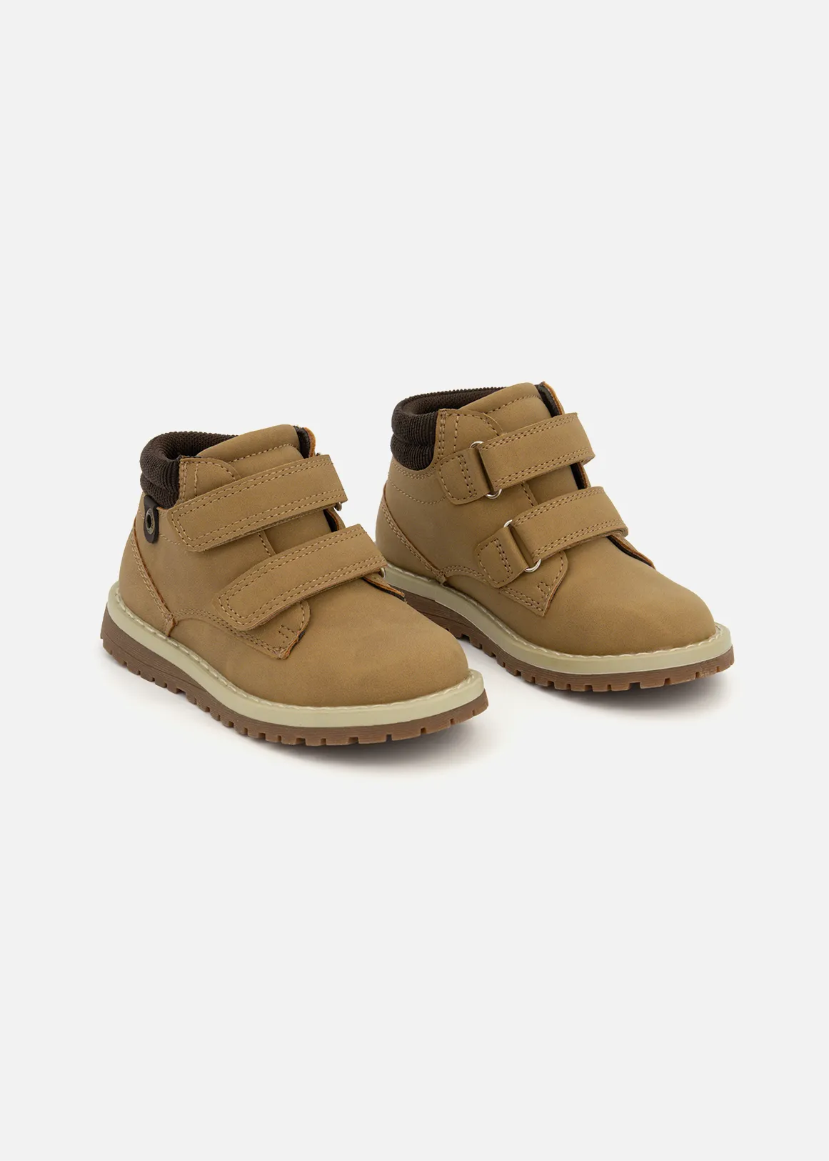 Double Strap Corduroy Collar Boots (Size 5-13) Younger Boy - TAN