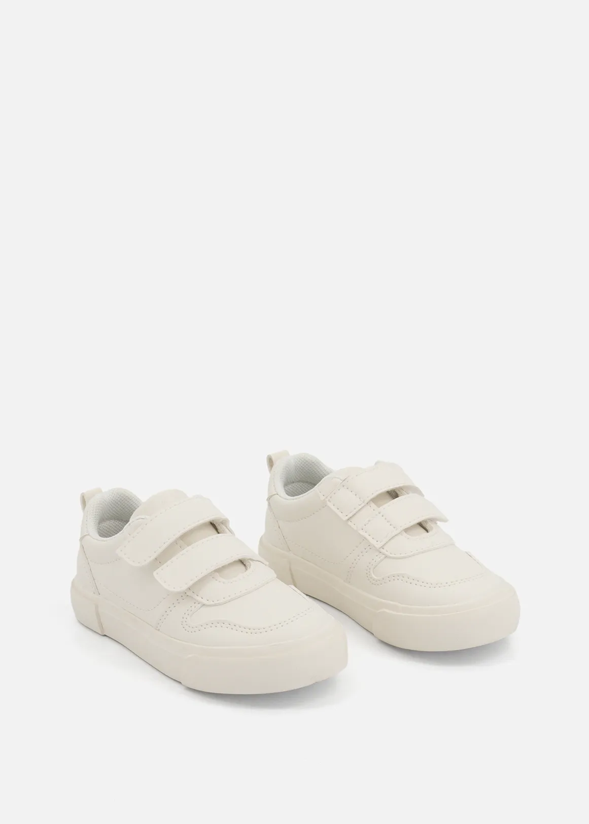 Double Strap Court Sneakers (Size 5-13) Younger Boy - WHITE