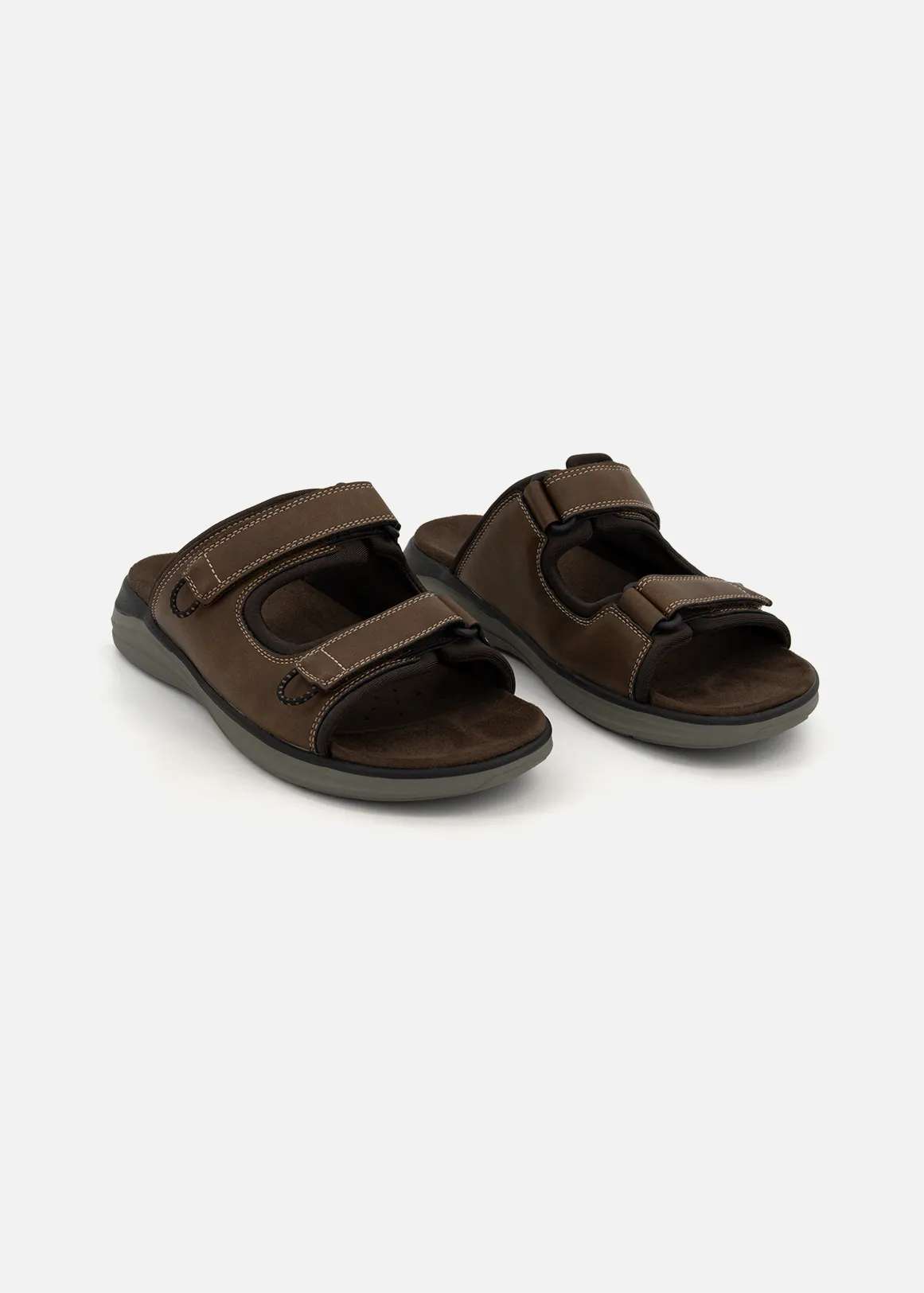 Double Strap Outdoor Sandals - BROWN