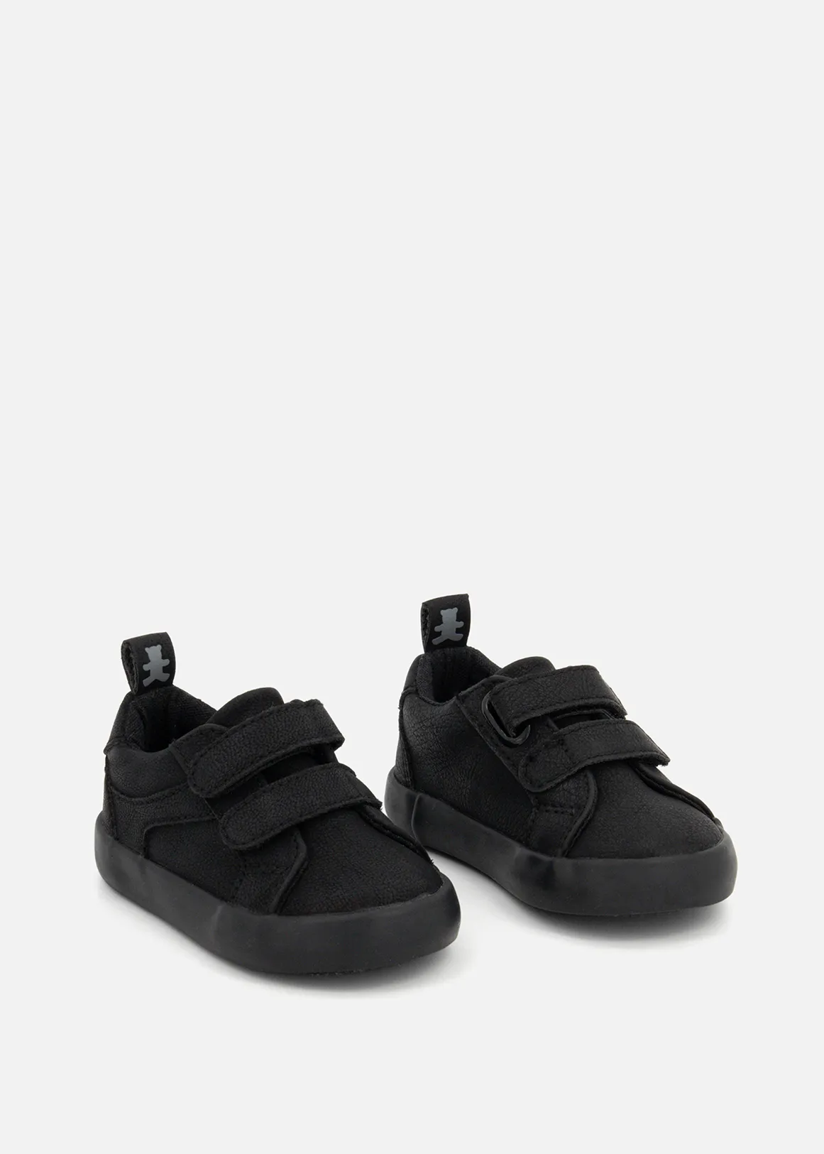 Double Strap Vulcanised Sneakers - BLACK