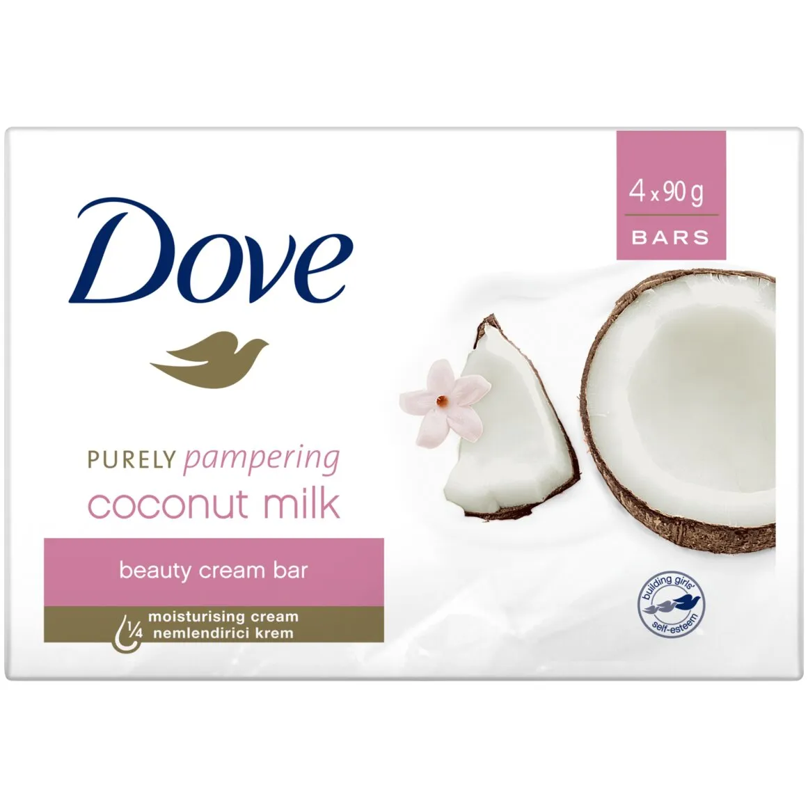 Dove Purely Pampering Coconut Milk Beauty Cream Bar 4 x 90 g