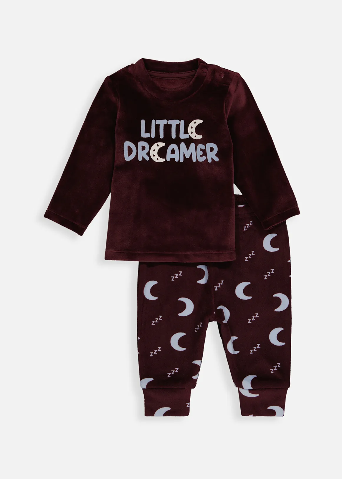Dreamer Island Fleece Pyjamas - BURGUNDY