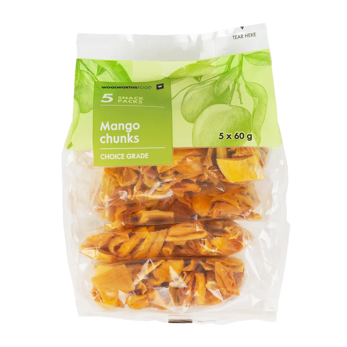 Dried Mango Chunks 5 x 60 g
