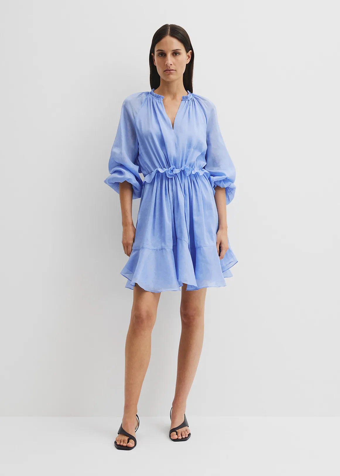 Drop Waist Mini Dress - CORN FLOWER