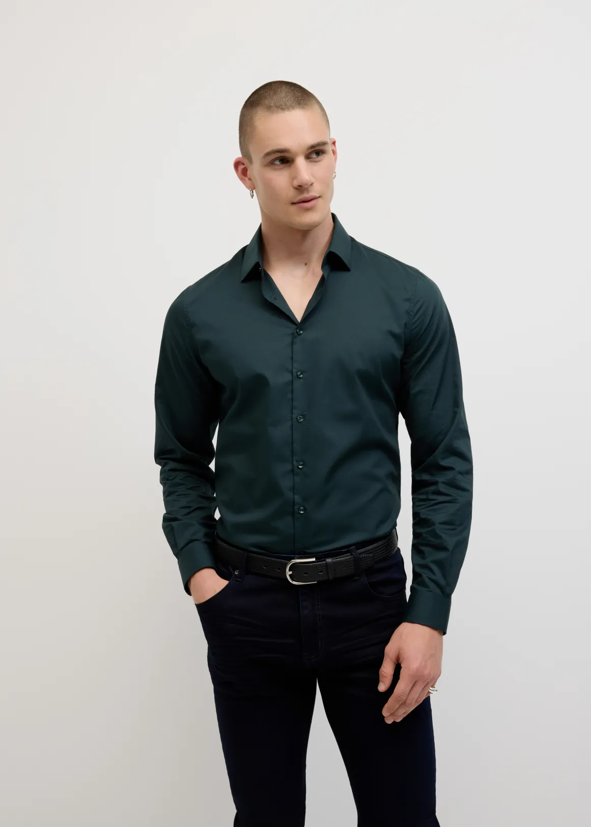 Eddie Long Sleeve Shirt - DARK GREEN