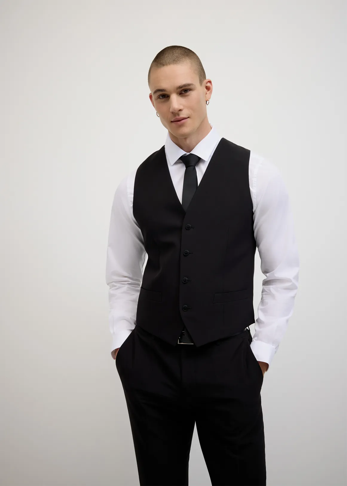 Elijah Tailored Vest - BLACK