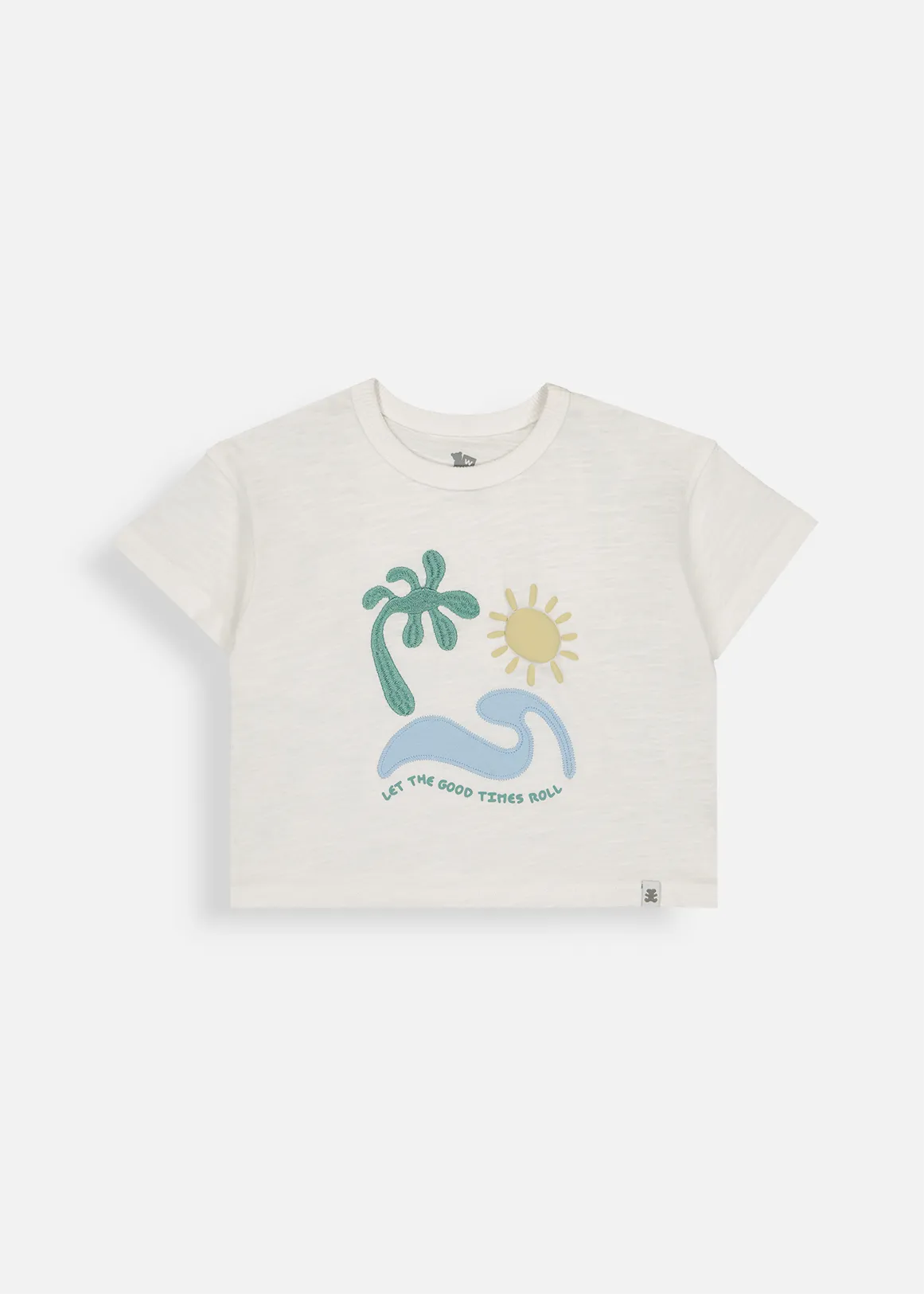 Embroidered Cotton T-shirt - WHITE